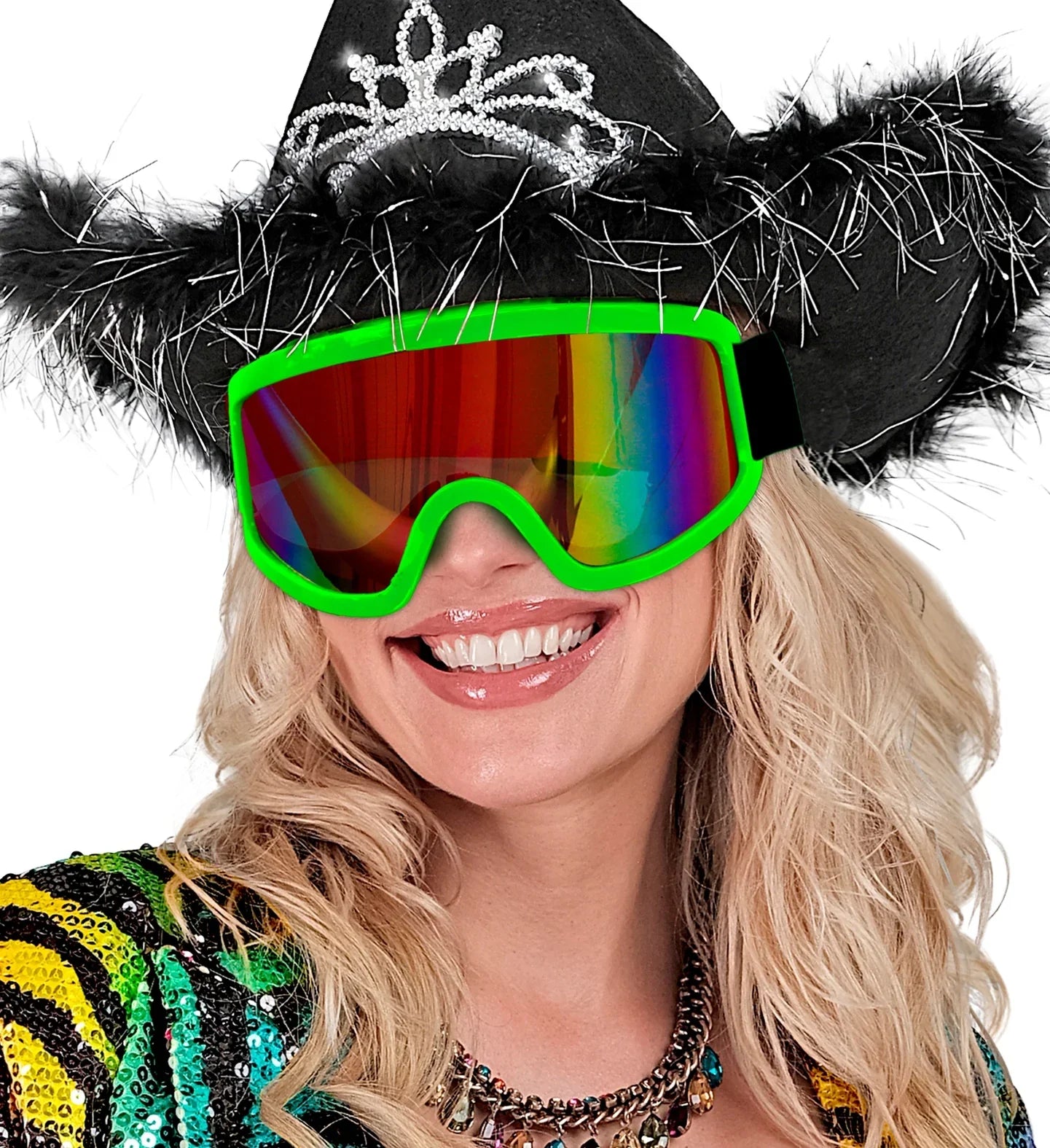 Gafas de Esquí o Snowboard Años 80 Verde Neón Gafas Widmann