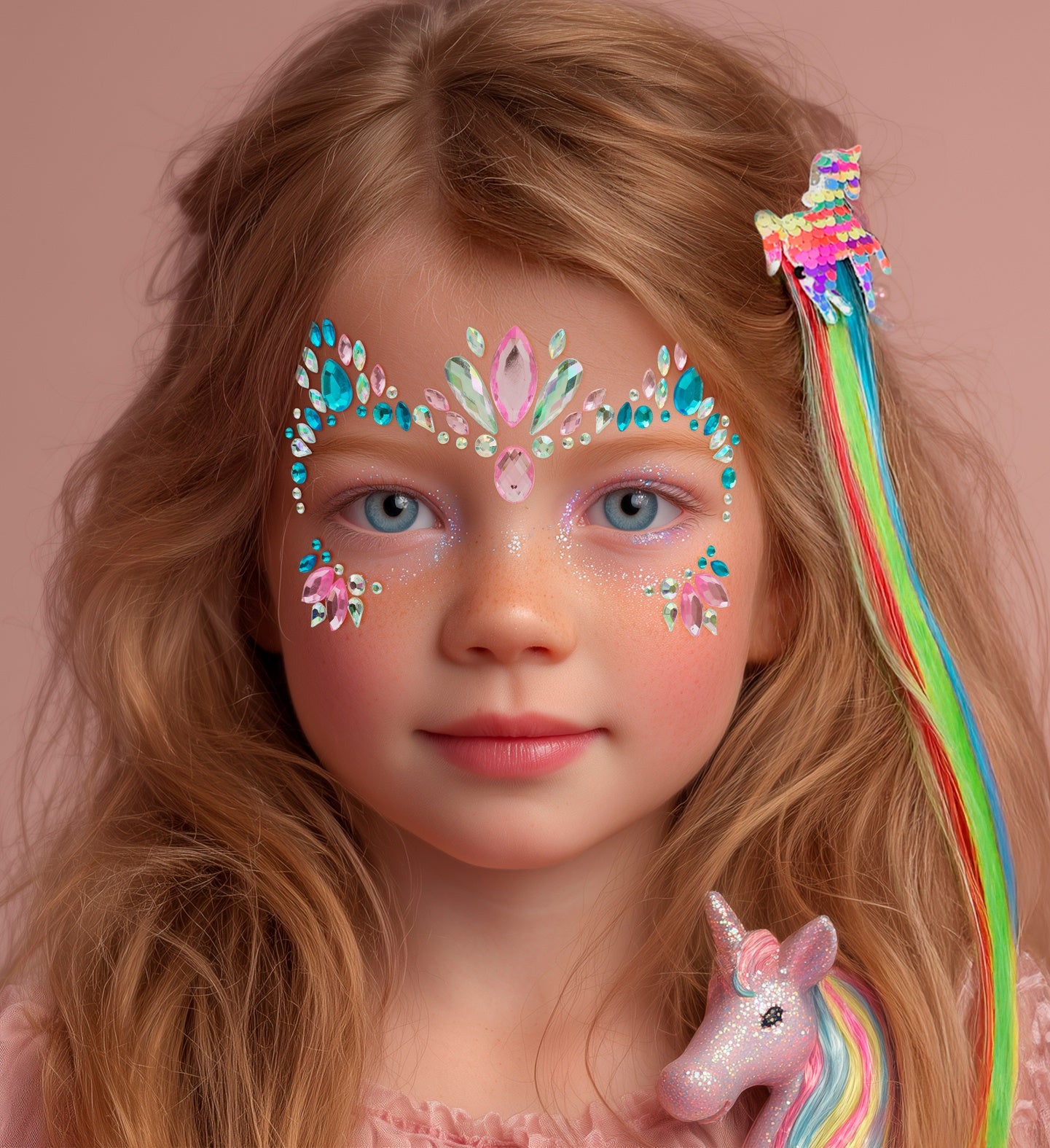 Extensión de Pelo Multicolor con Unicornio de Lentejuelas Accesorios para la Cabeza Widmann