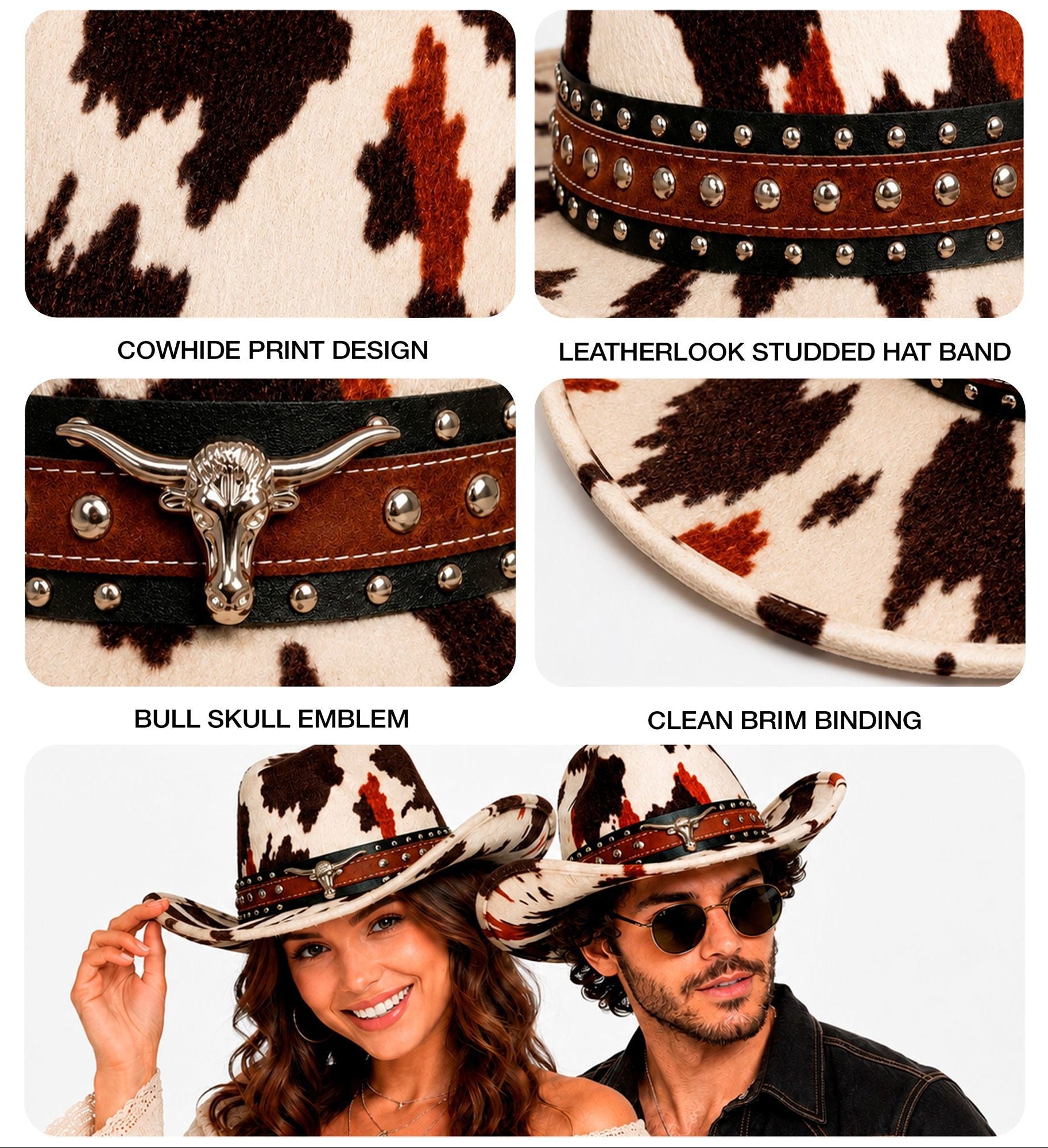 Cappello da cowboy Montana Animalier