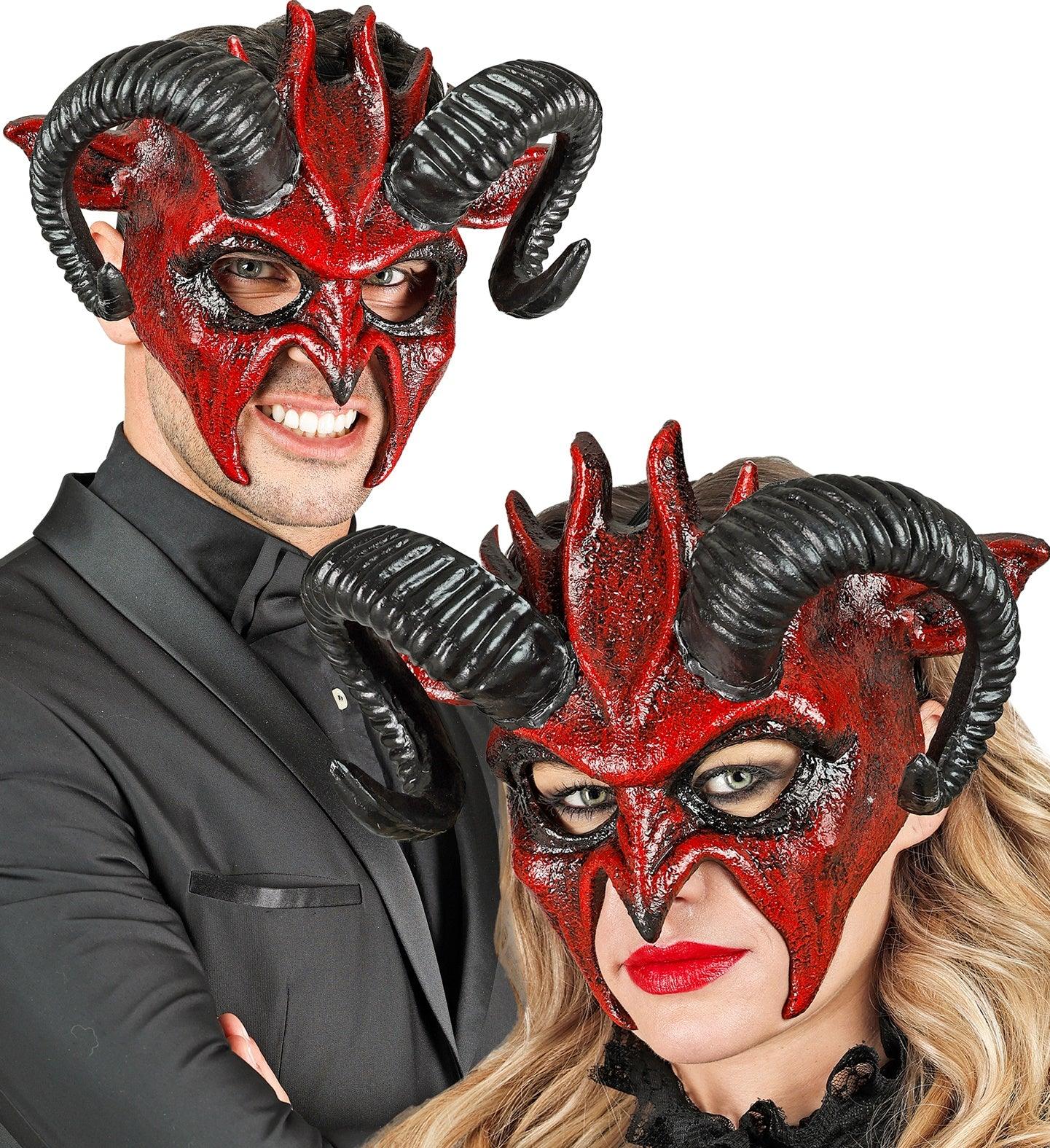 Máscara de Demonio Satán con Cuernos Máscaras Halloween Widmann