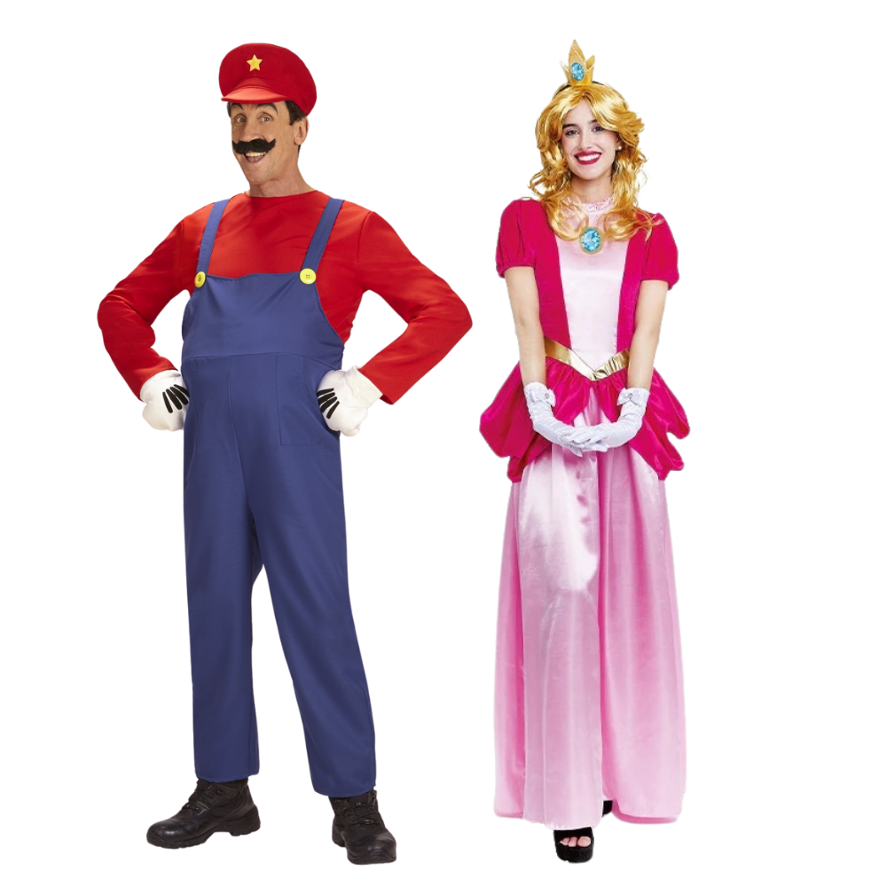 Costumi in Coppia di Super Mario e Principessa Peach