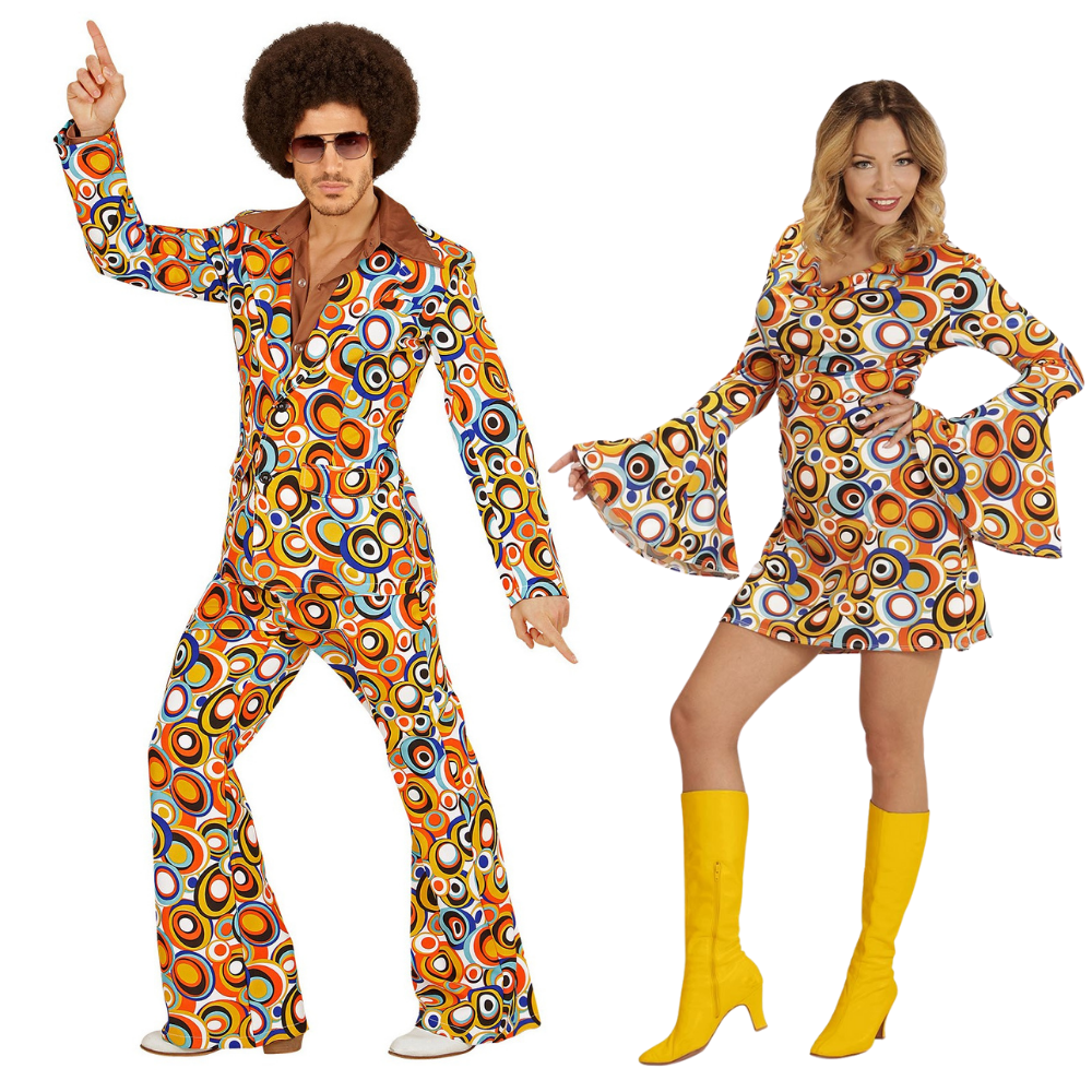 Costumi di Coppia Disco Anni 70 Multicolore