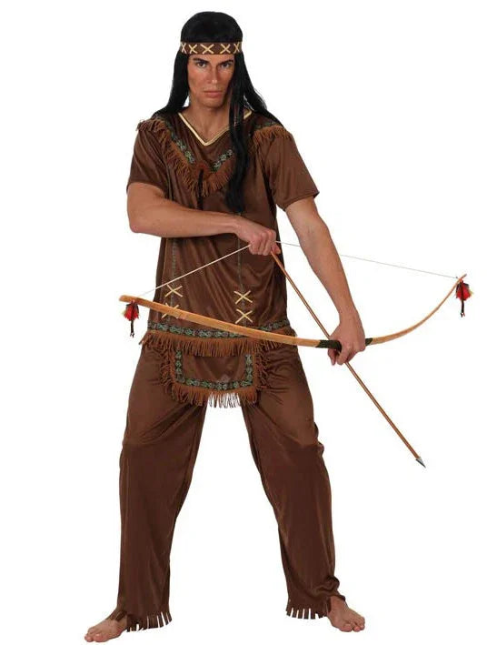 Disfraz de Indio Marrón con Flecos para Hombre Disfraces Baratos Atosa