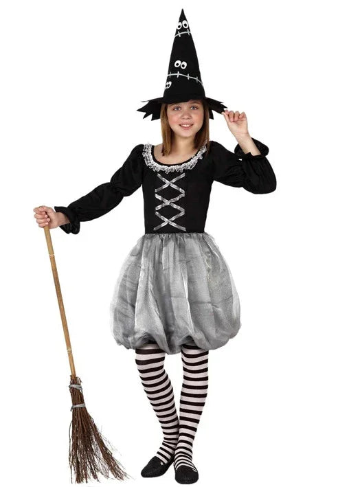 Disfraz de Brujita Gris para Niña Halloween Infantiles Atosa