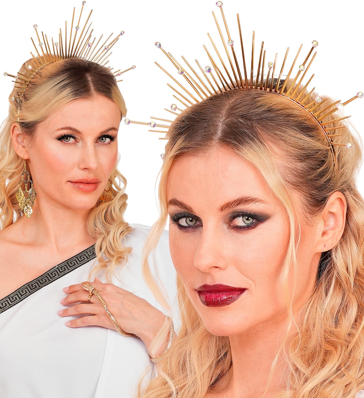 Diadema con Aureola Dorada con Pedrería Accesorios para la Cabeza Widmann