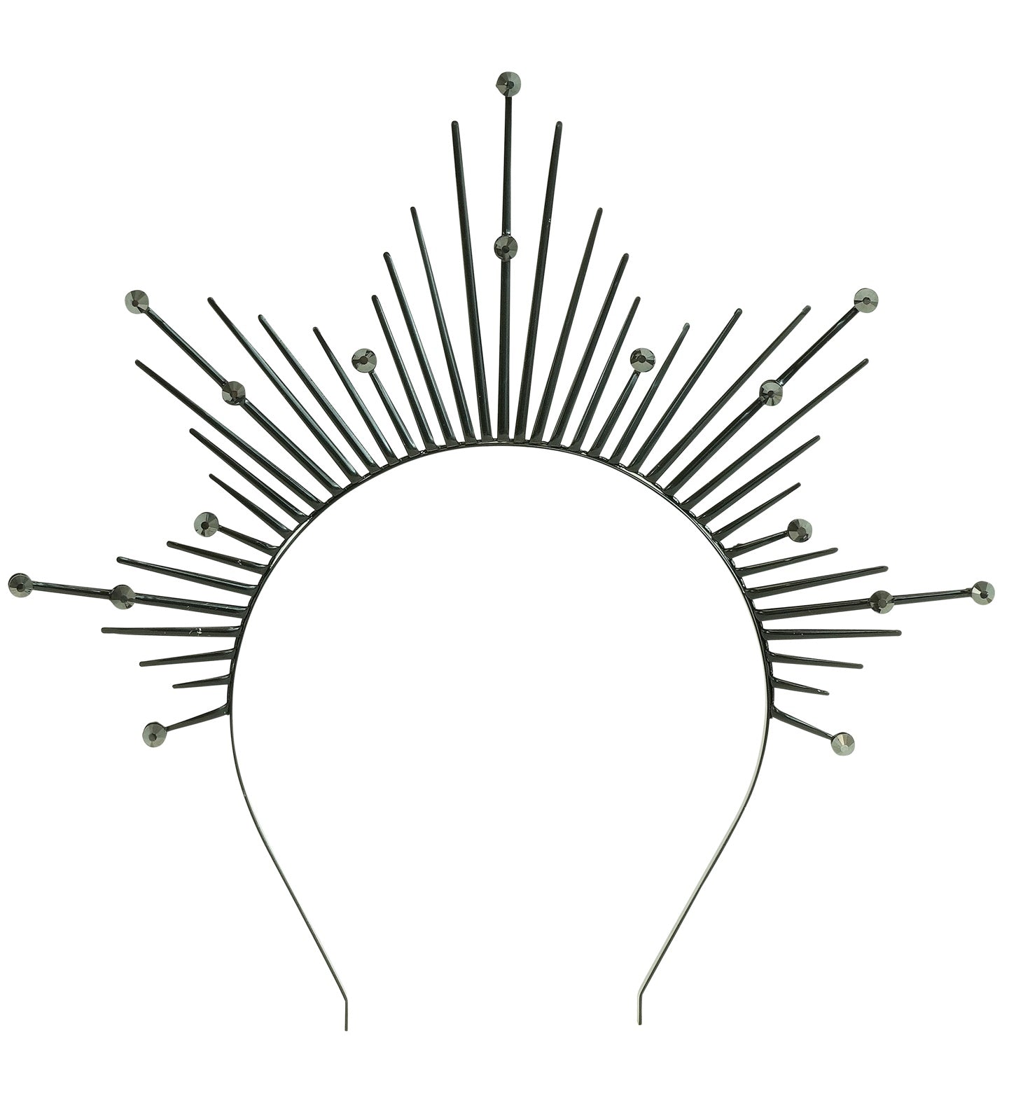 Diadema con Aureola Negra con Pedrería Accesorios para la Cabeza Widmann