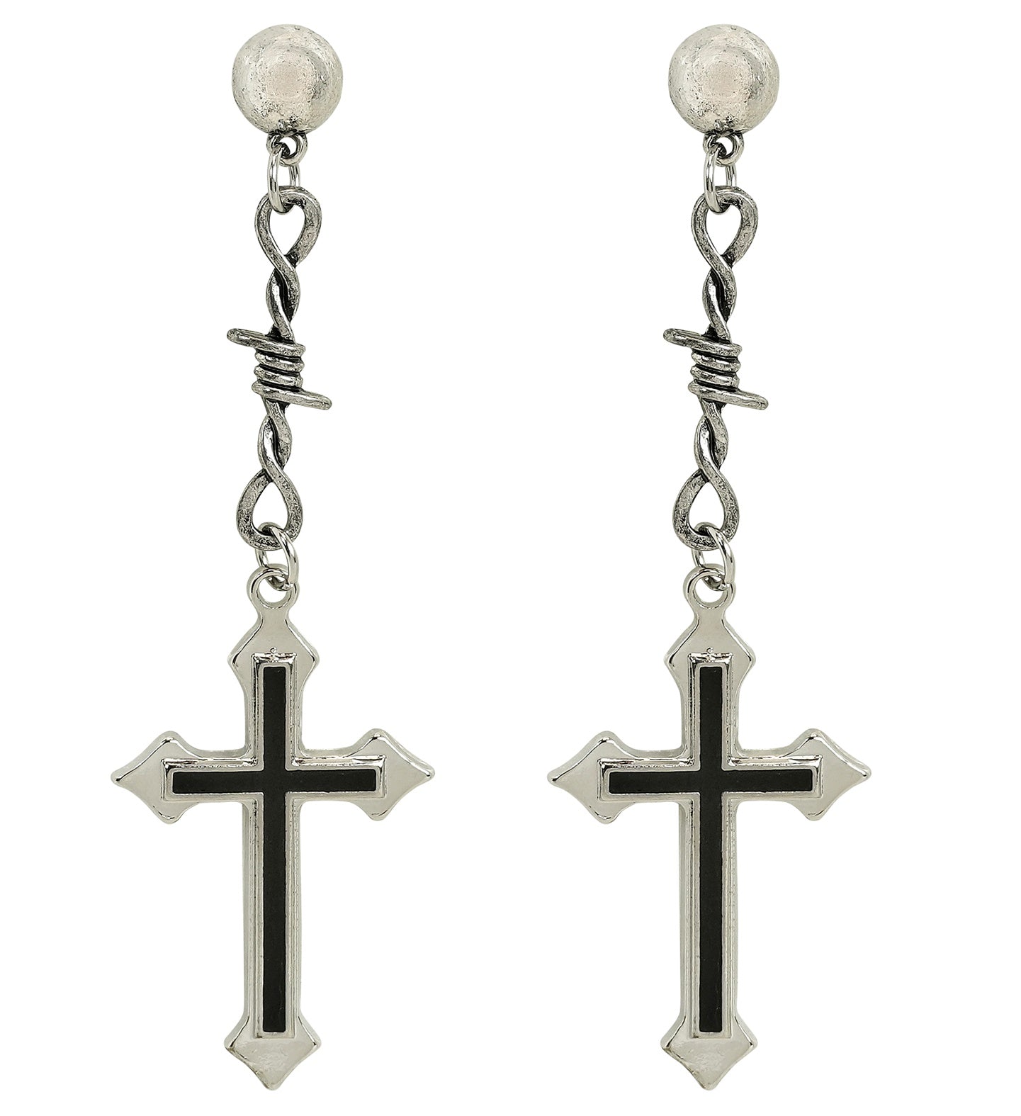 Pendientes Metálicos con Cruces Negras Pendientes Widmann