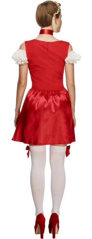 Disfraz de Alemana en Rojo Tiroleses Oktoberfest Smiffys