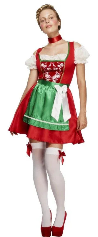 Disfraz de Alemana en Rojo Tiroleses Oktoberfest Smiffys