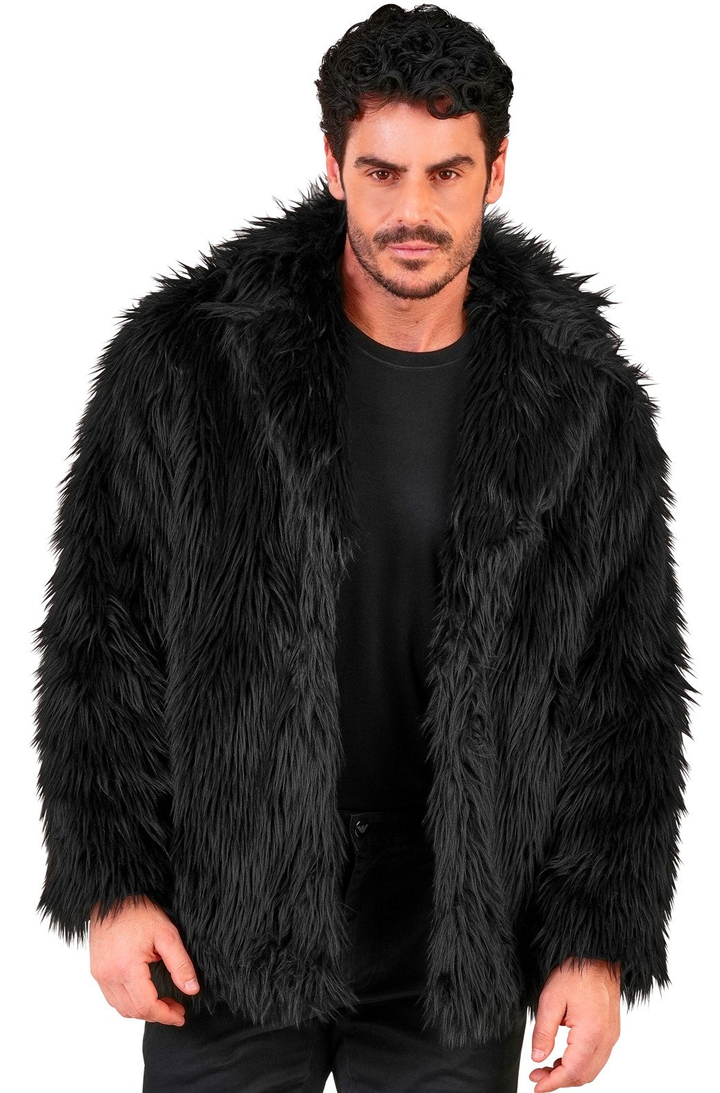 Giacca di Pelo Nero per Adulto