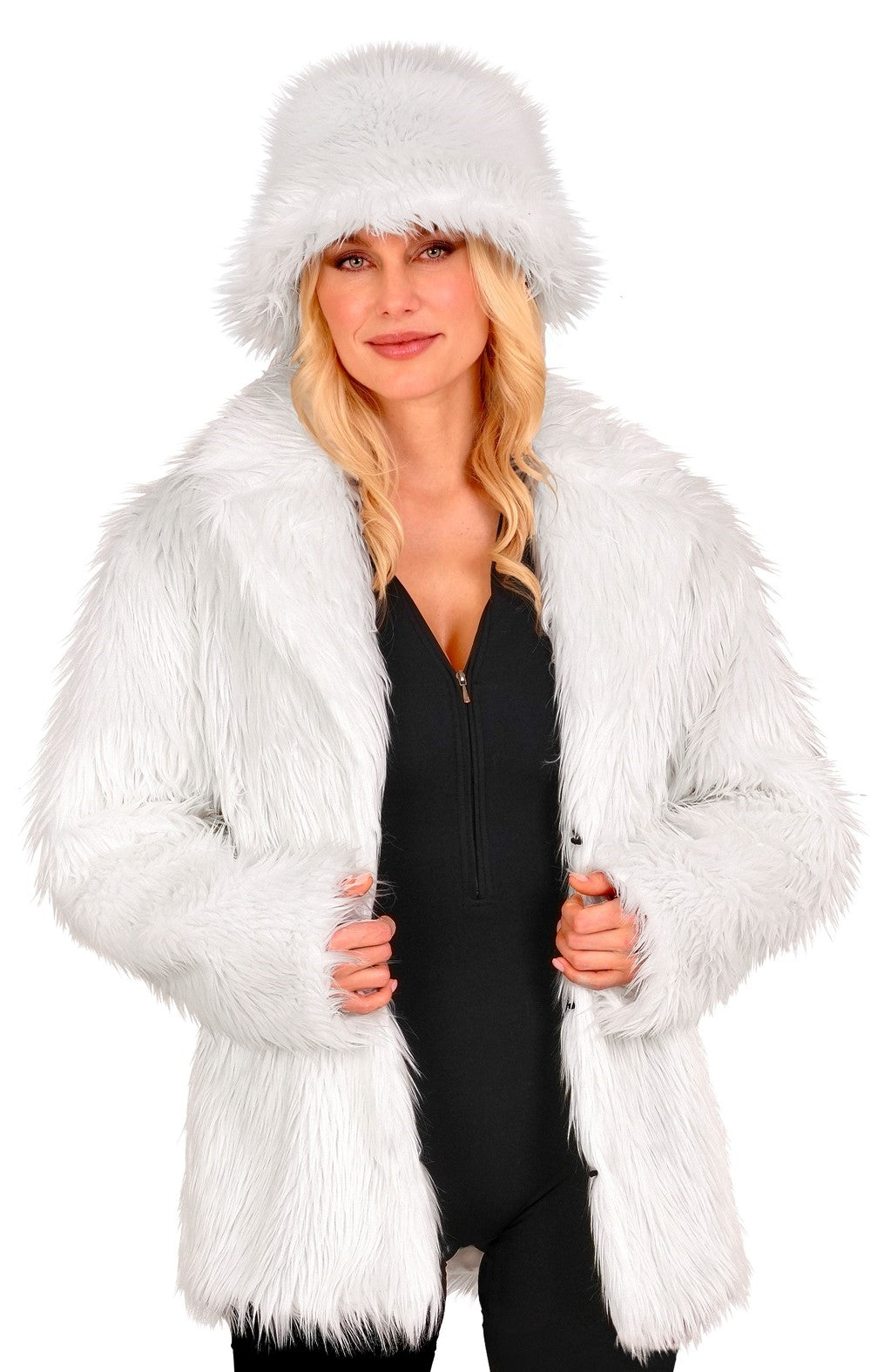 Giacca di Pelo Bianco per Adulto