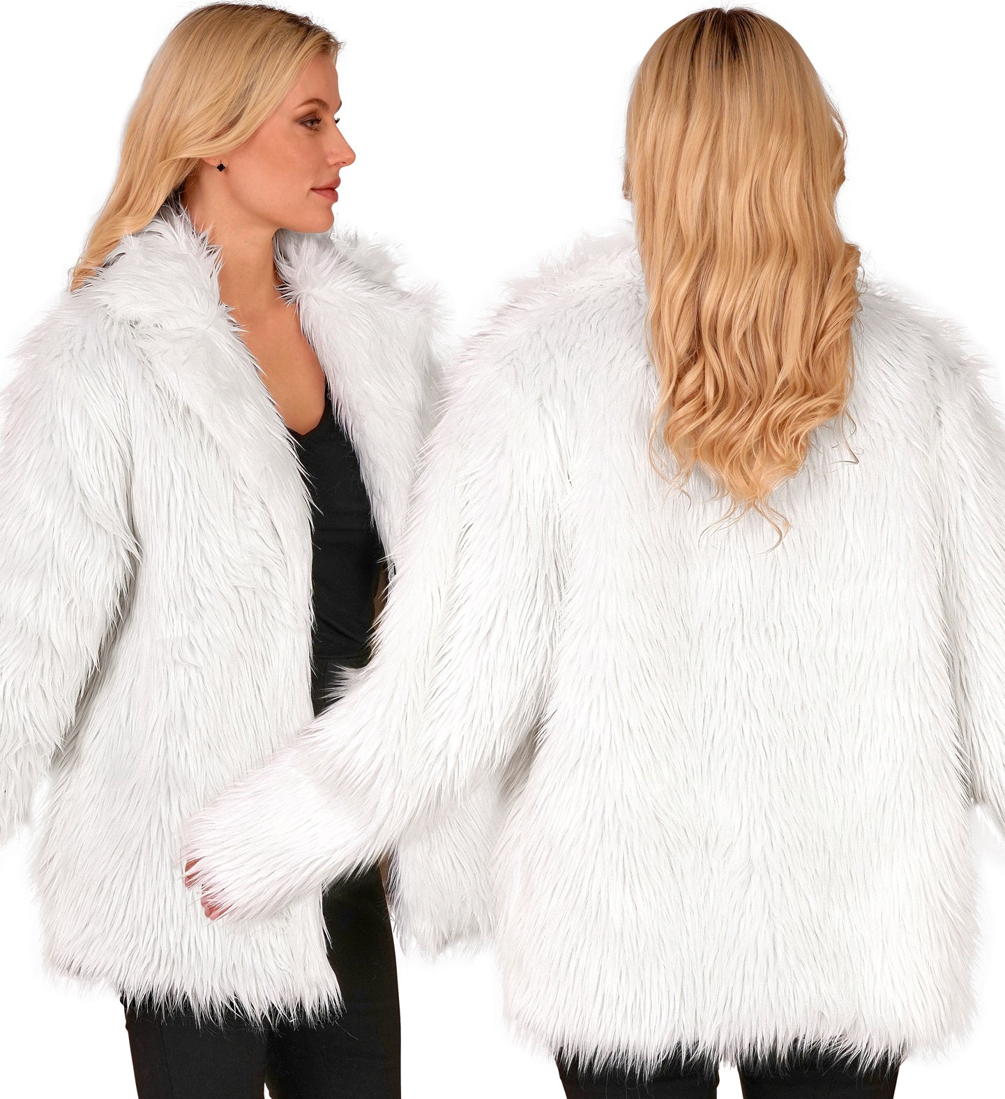 Giacca di Pelo Bianco per Adulto