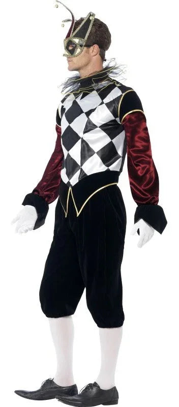Disfraz de Arlequín Elegante para Hombre Arlequines y Bufones Smiffys
