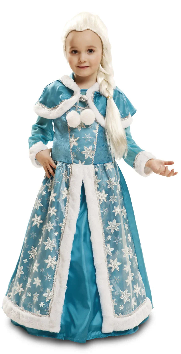 Disfraz de Reina del Hielo para Niñas Princesas y Príncipes Infantiles Viving