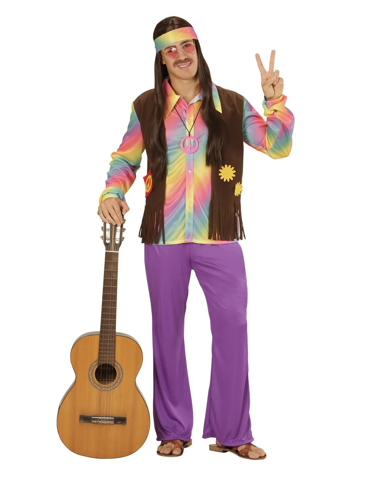 Disfraz de Hippie Multicolor para Hombre Hippies Widmann