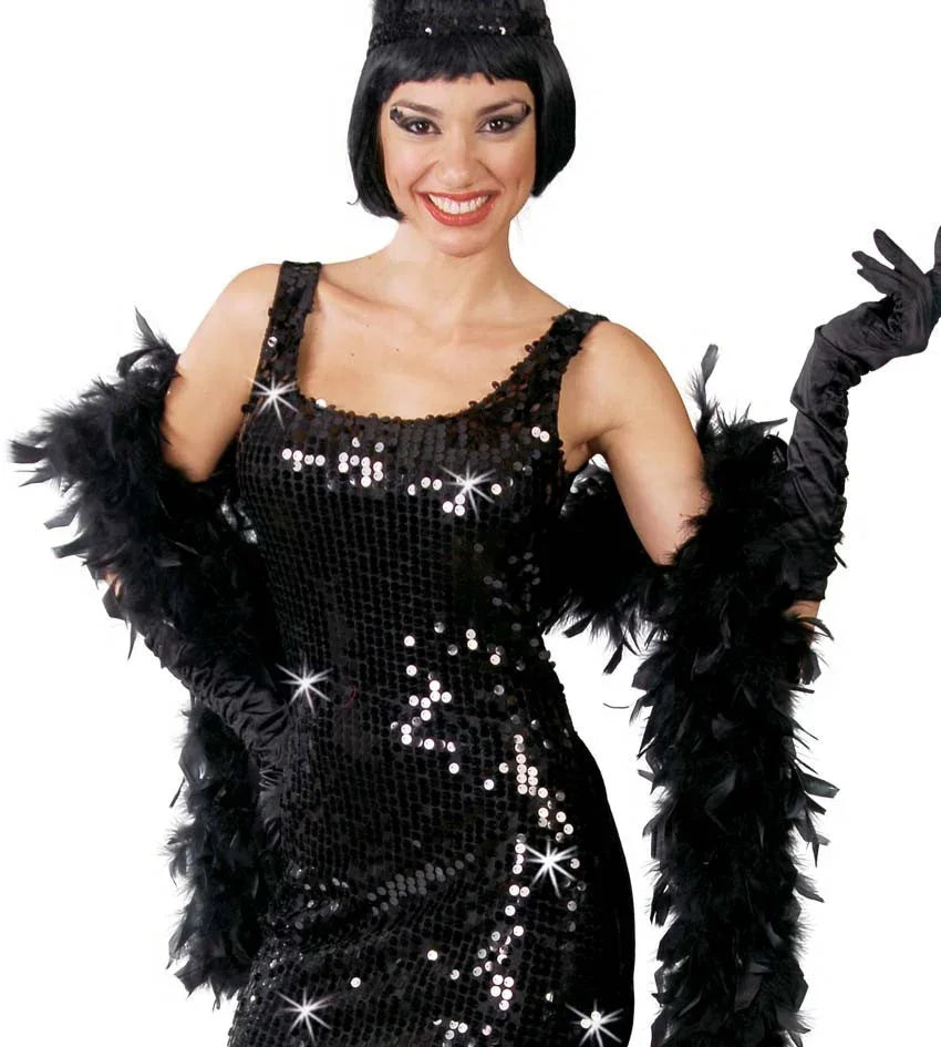 Boa Negra de Plumas Naturales Varios Partilandia