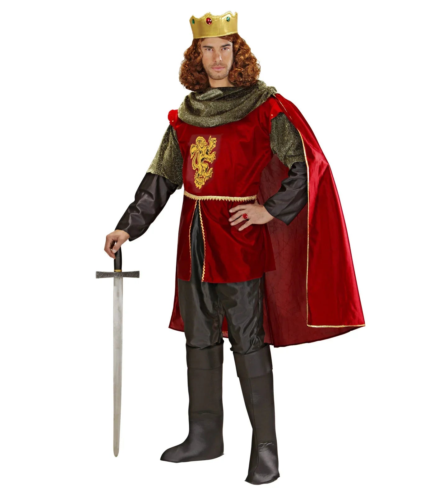Disfraz de Rey Medieval Rojo para Adulto Medievales Widmann