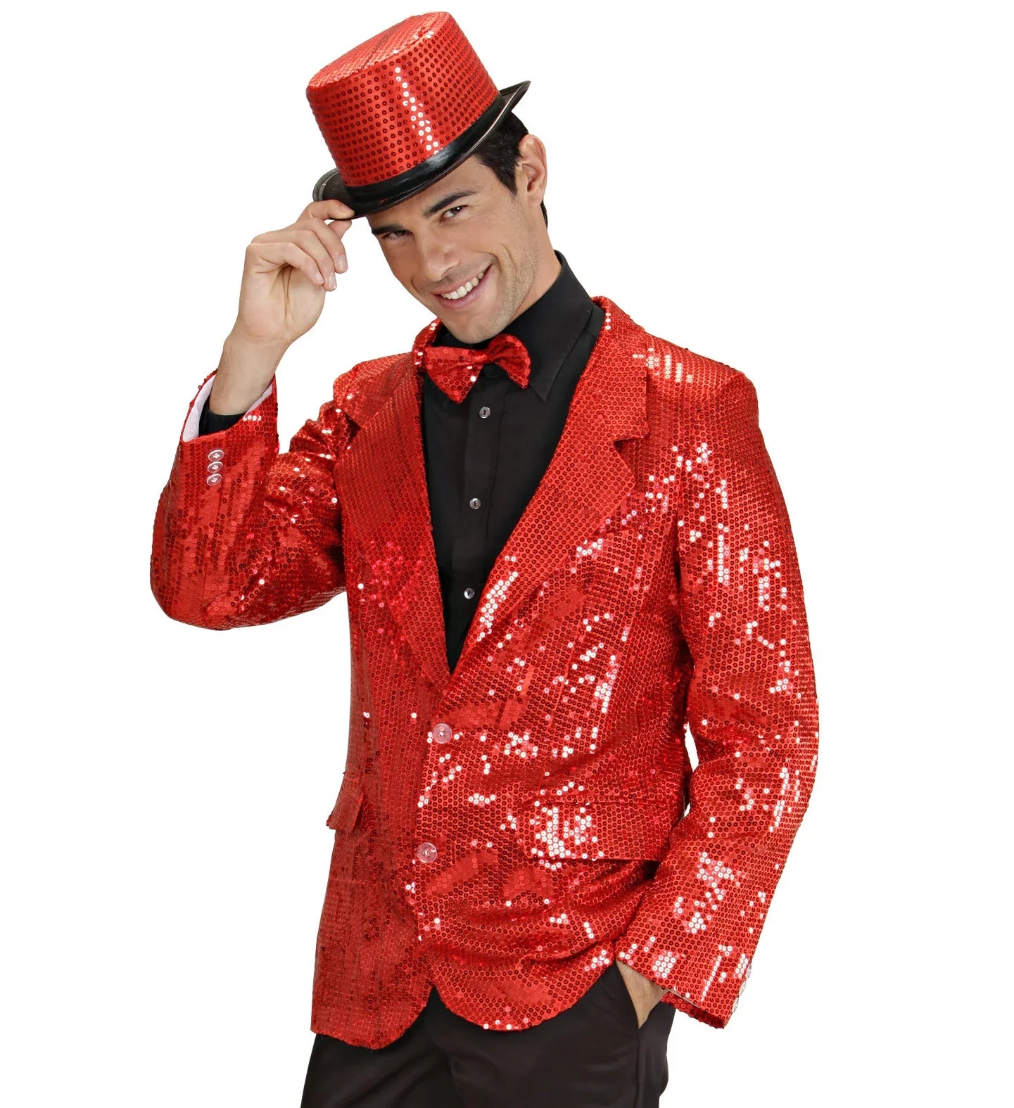 Chaqueta Lujo de Lentejuelas Rojas Cosidas para Hombre Chaquetas, Chalecos y Camisas Widmann