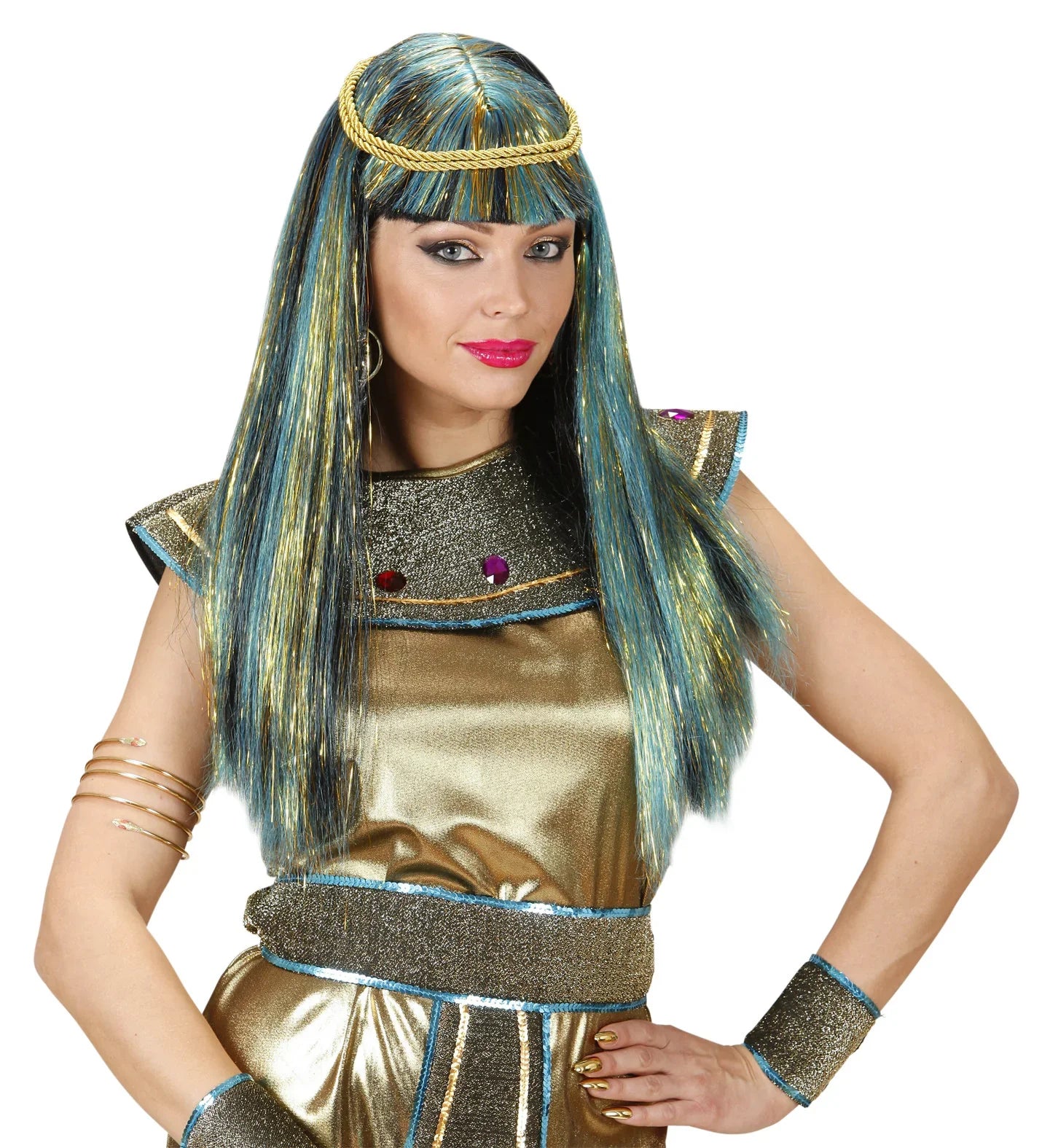 Peluca de Cleopatra Morena con Mechas COMPLEMENTOS Widmann