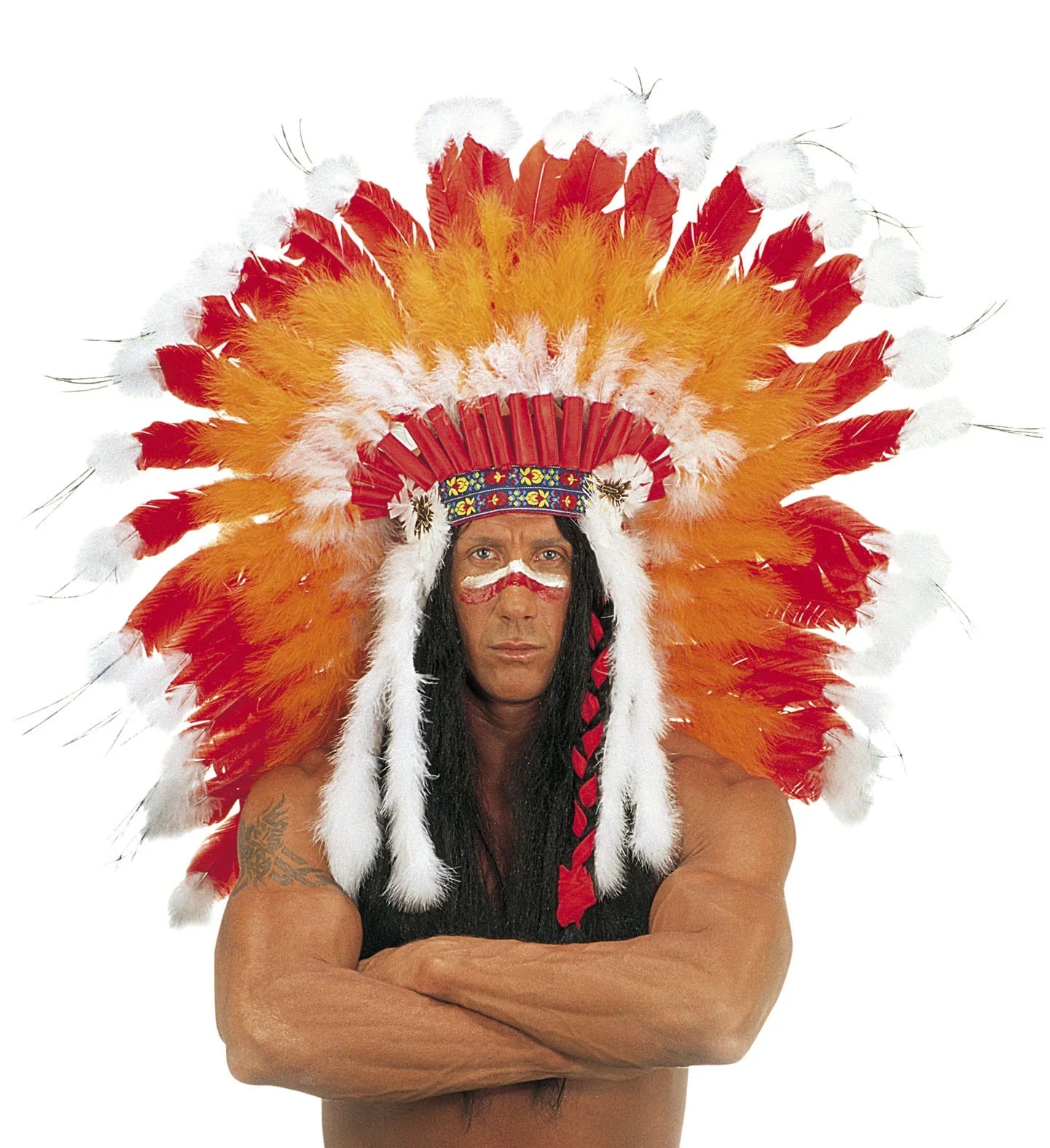 Penacho Indio de Lujo COMPLEMENTOS Widmann Naranja