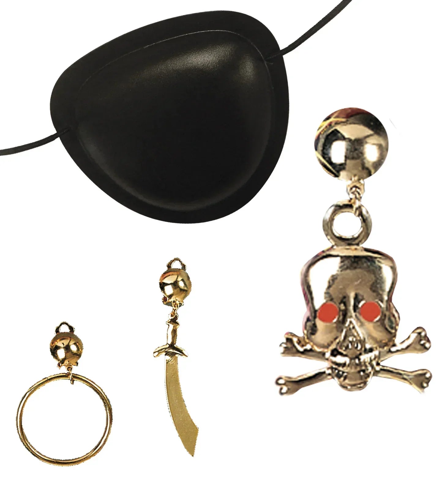 Parche Pirata con Pendientes Variados Complementos Piratas Widmann