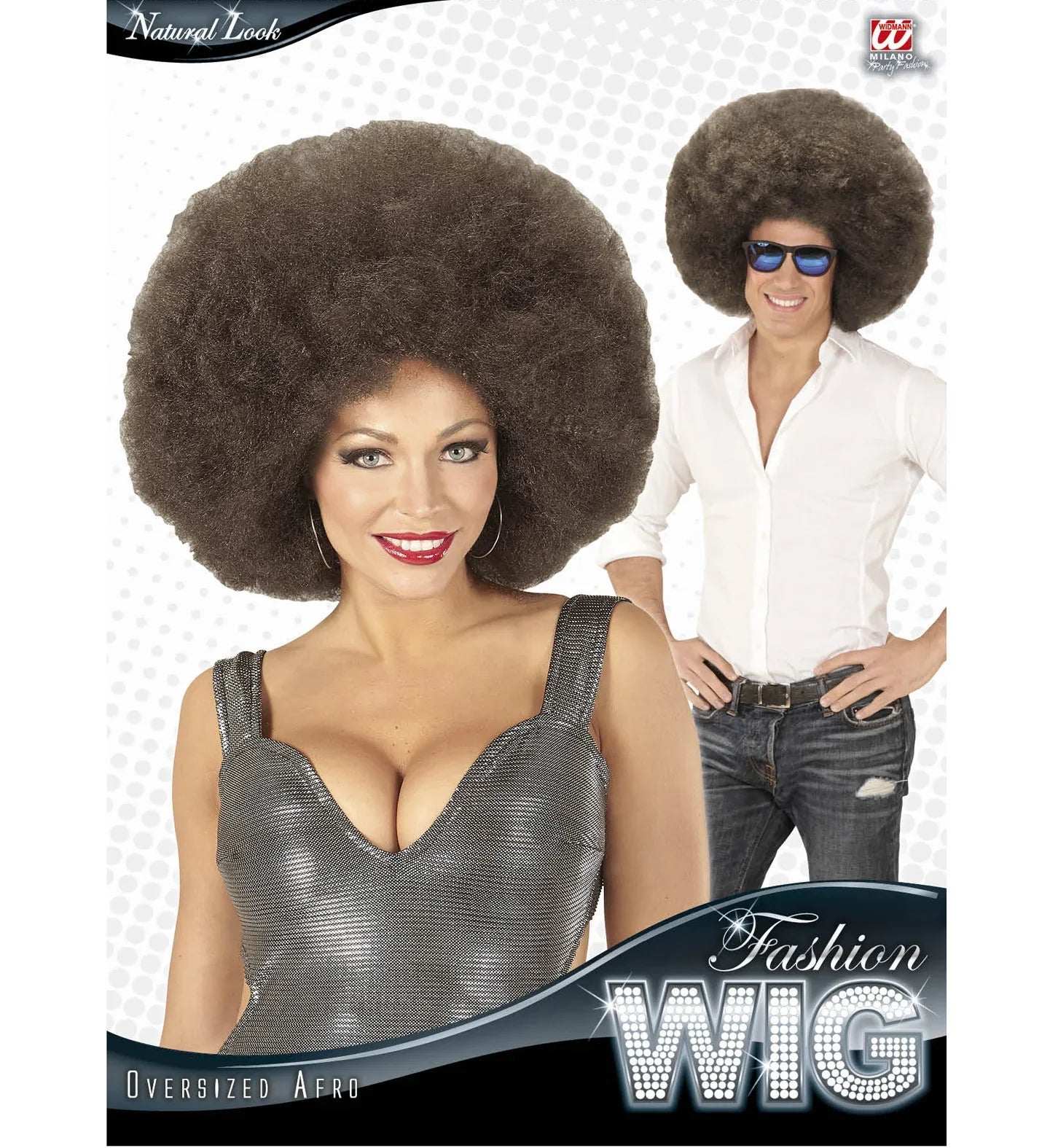 Peluca Super Afro Castaña Oscura Pelucas Widmann