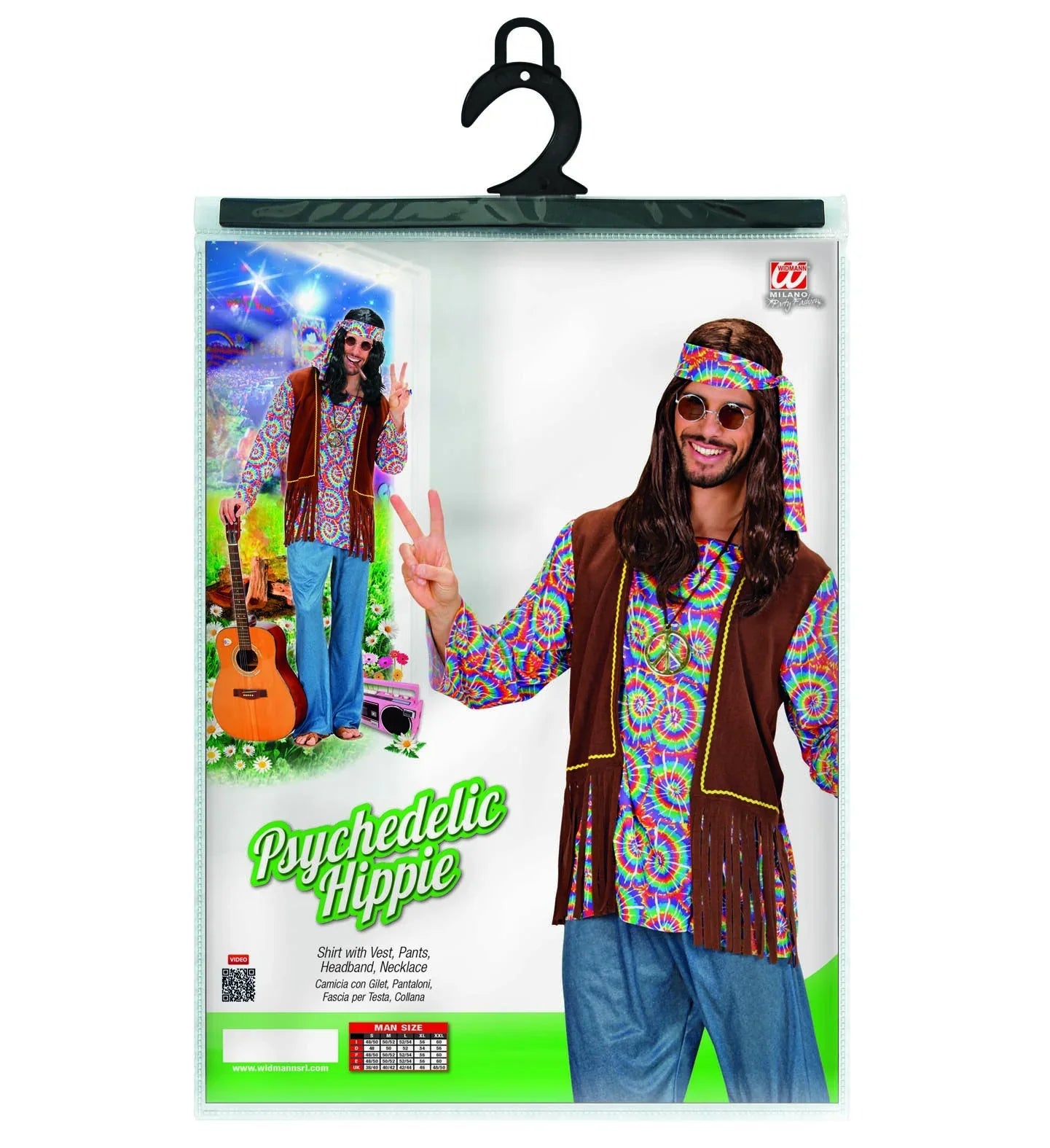 Disfraz de Hippie Psicodelico para Hombre Hippies Widmann
