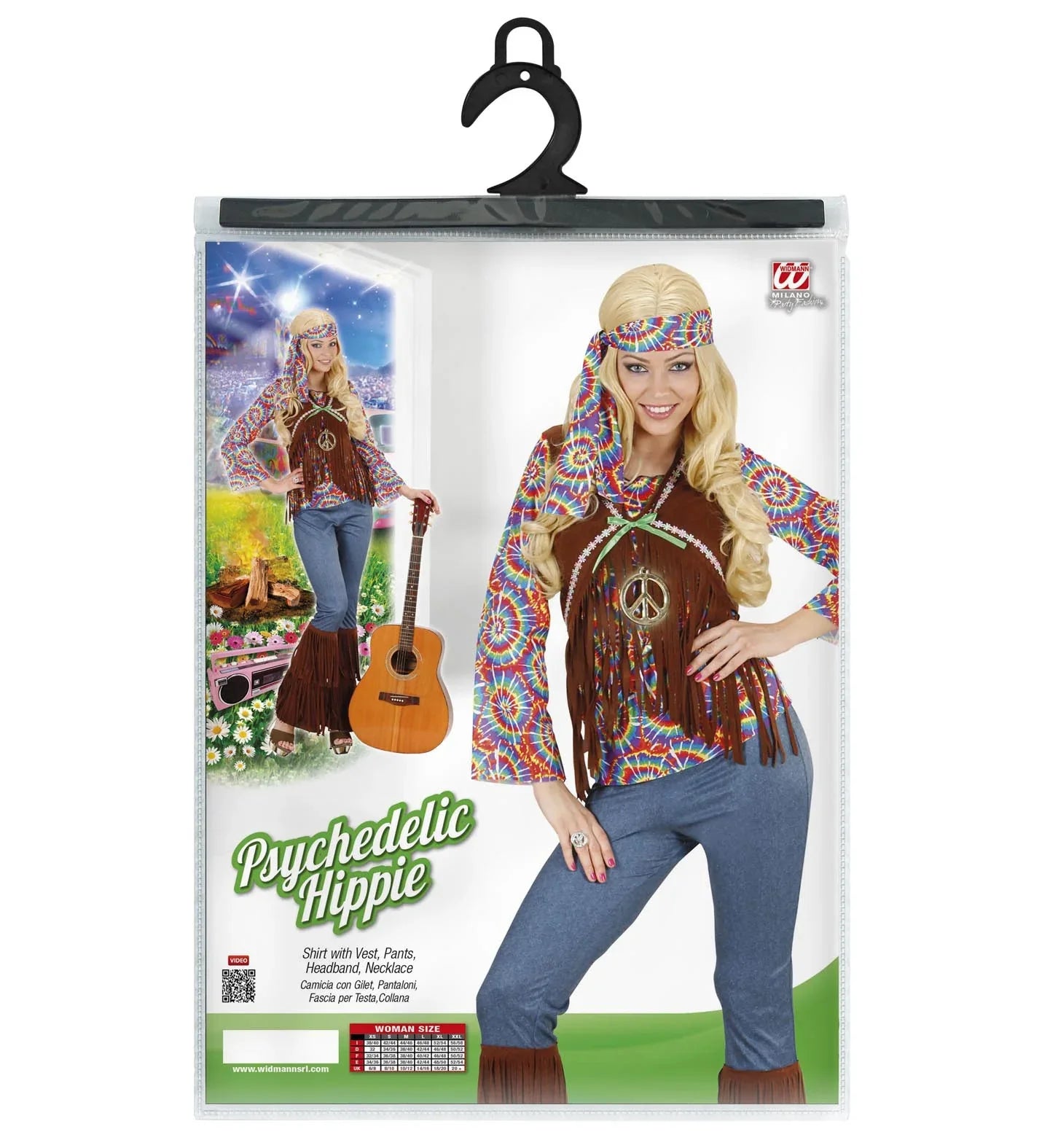 Disfraz de Hippie Psicodelico para Mujer Hippies Widmann