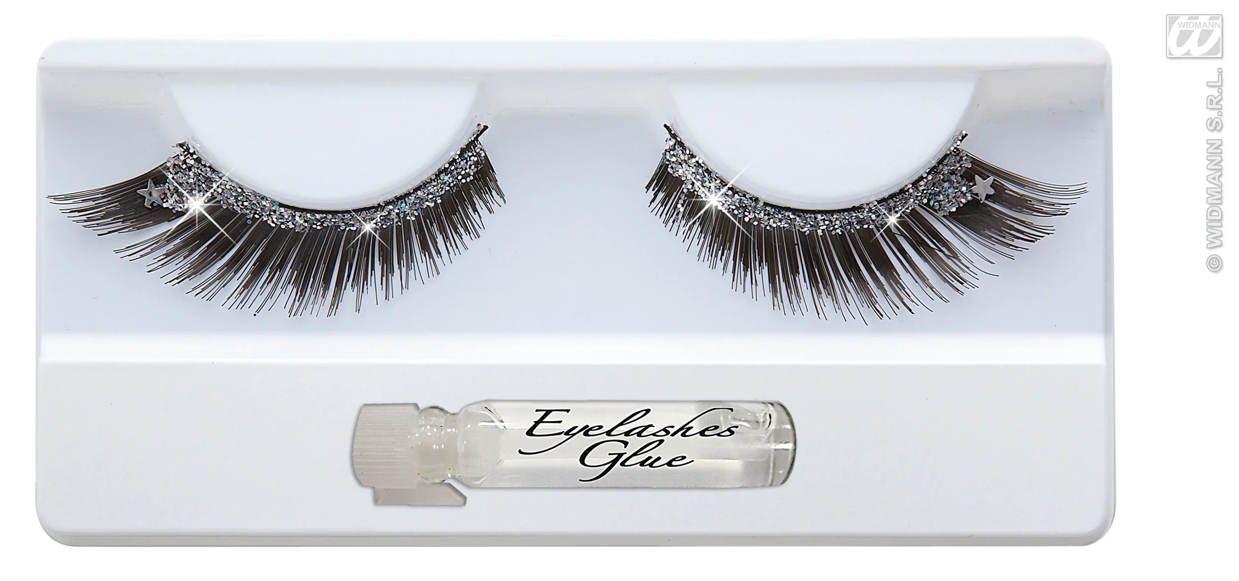 Pestañas Negras con Purpurina Plateada COMPLEMENTOS Widmann