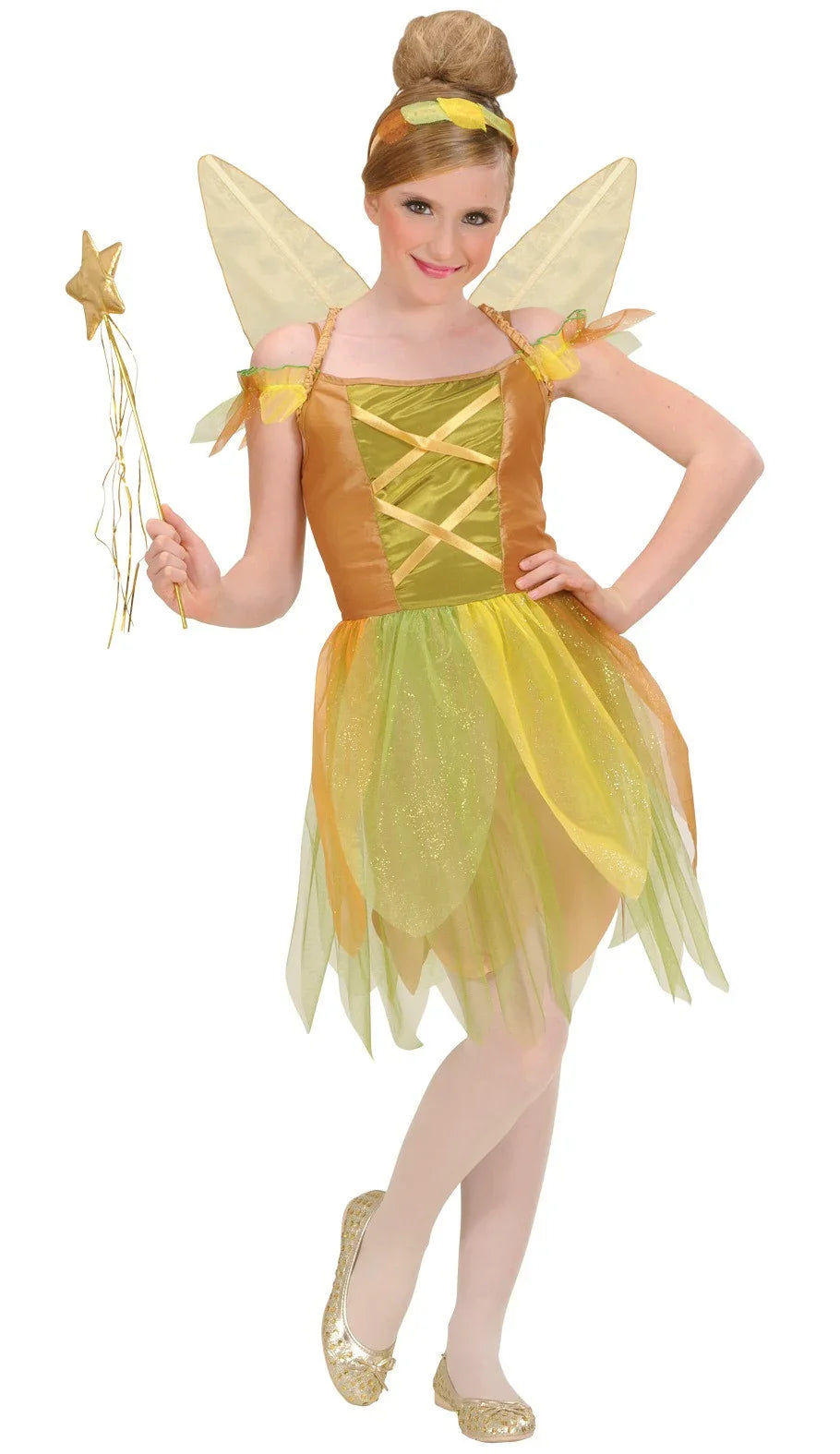 Disfraz de Ninfa Dorada del Bosque para Niña Duendes, Hadas y Elfos Widmann
