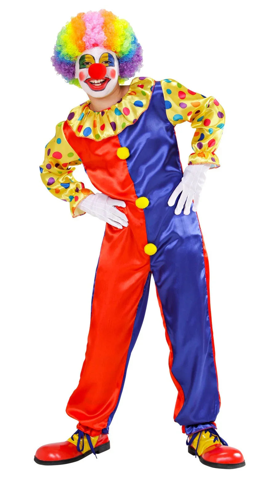 Disfraz de Payaso Rojo y Azul para Niño Payaso Widmann