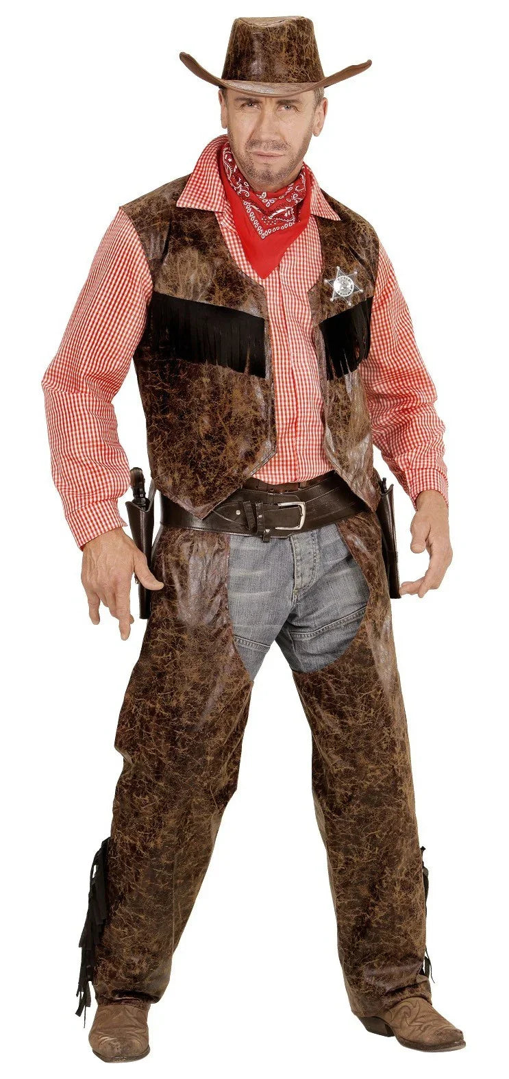 Disfraz de Cowboy con camisa de cuadros Indios y Vaqueros Widmann