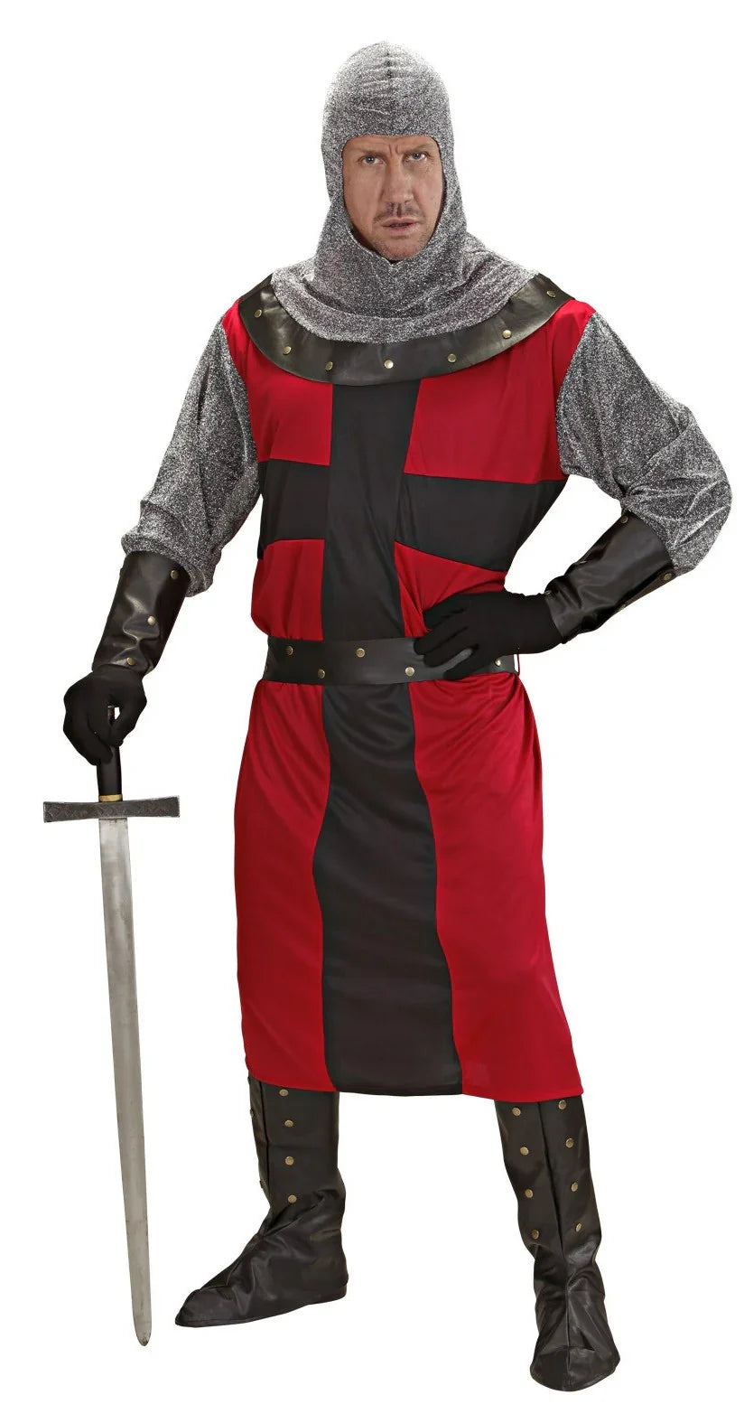 Disfraz de Caballero Medieval Rojo para Hombre Adultos Widmann