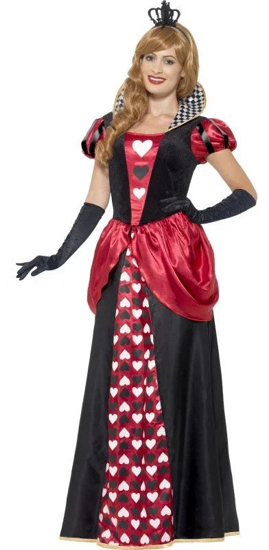 Disfraz de Reina de Corazones Largo para Mujer Dibujos Animados y Cuentos Smiffys