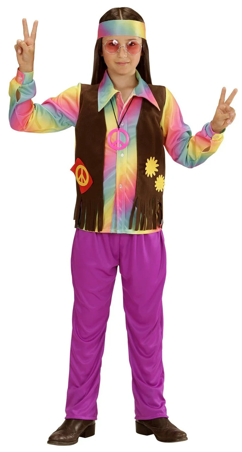 Disfraz de Hippie Multicolor para Niño INFANTILES Widmann