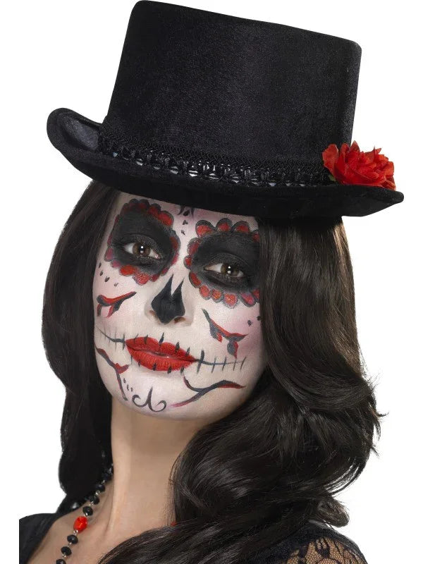 Chistera Negra de Copa de Catrina Accesorios Halloween Smiffys