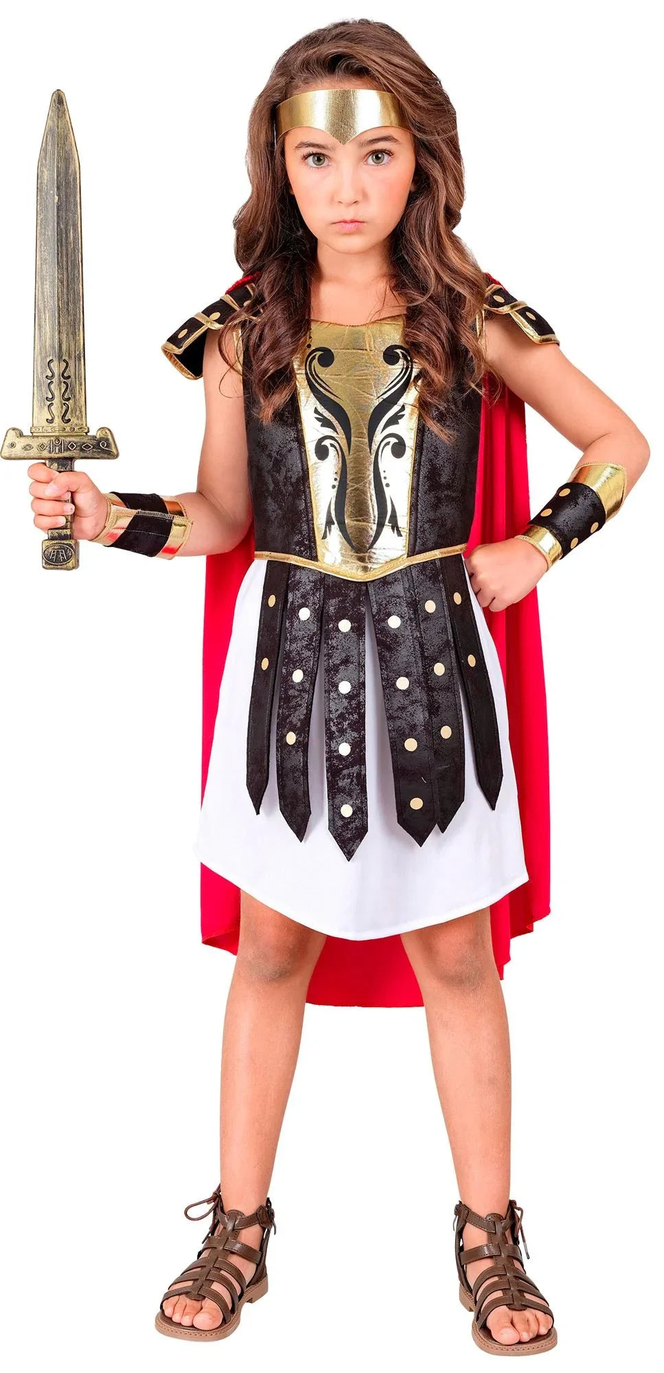 Disfraz de Guerrera Amazona con Armadura para Niña Romanos y Griegos Widmann