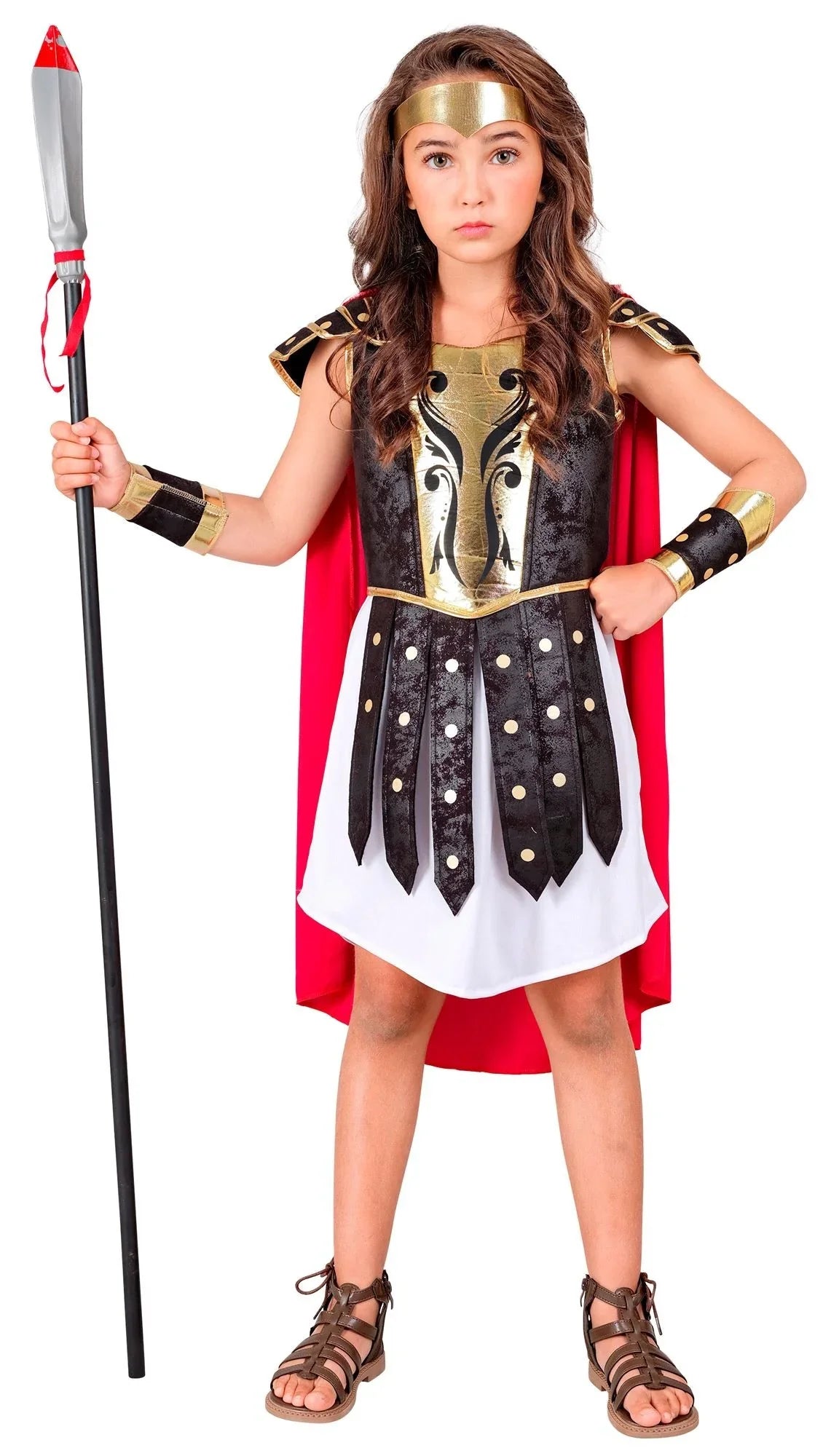 Disfraz de Guerrera Amazona con Armadura para Niña Romanos y Griegos Widmann