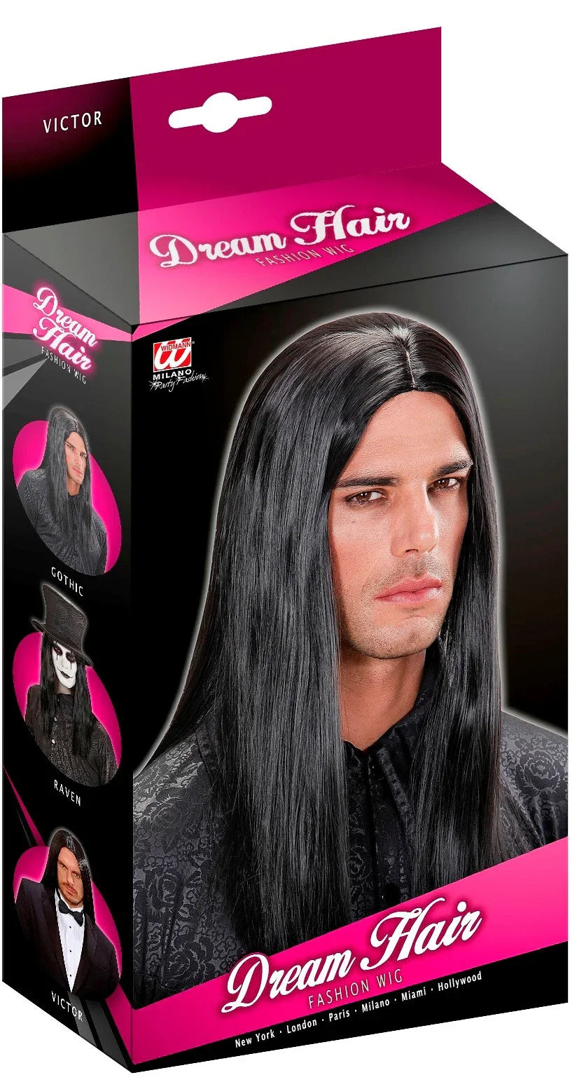 Peluca Morena de Pelo Largo Liso para Hombre Pelucas Widmann