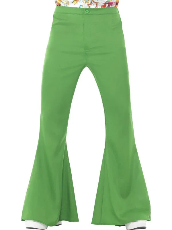 Pantalones de Campana Verdes para Hombre Complementos Años 60, 70, 80 Smiffys