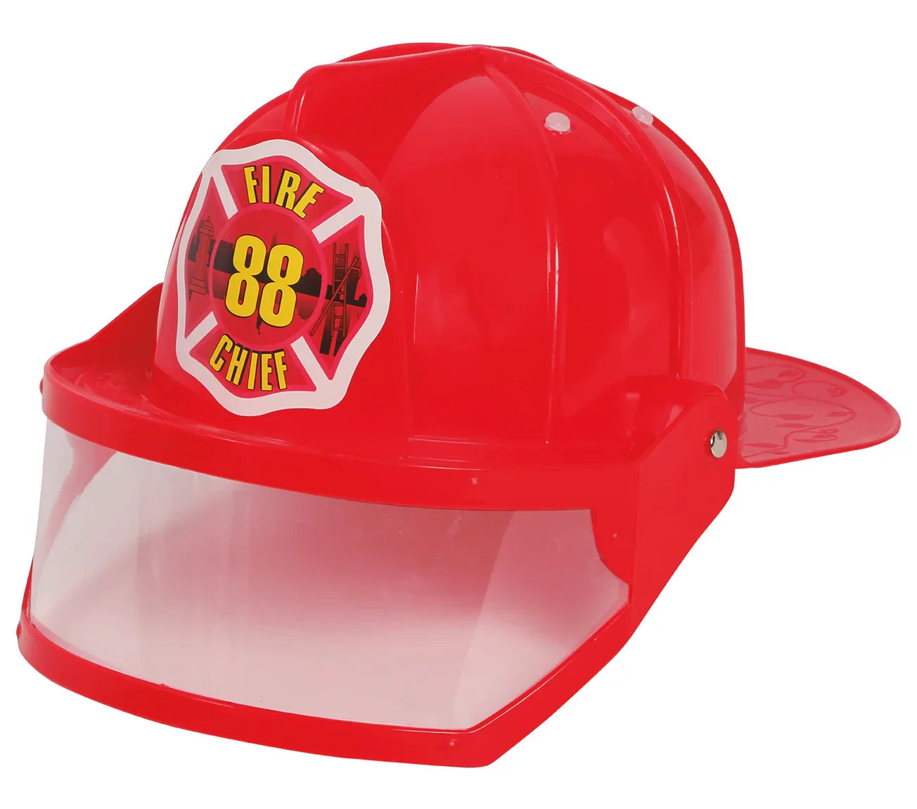 Casco de Bombero Rojo con Pantalla COMPLEMENTOS Guirca