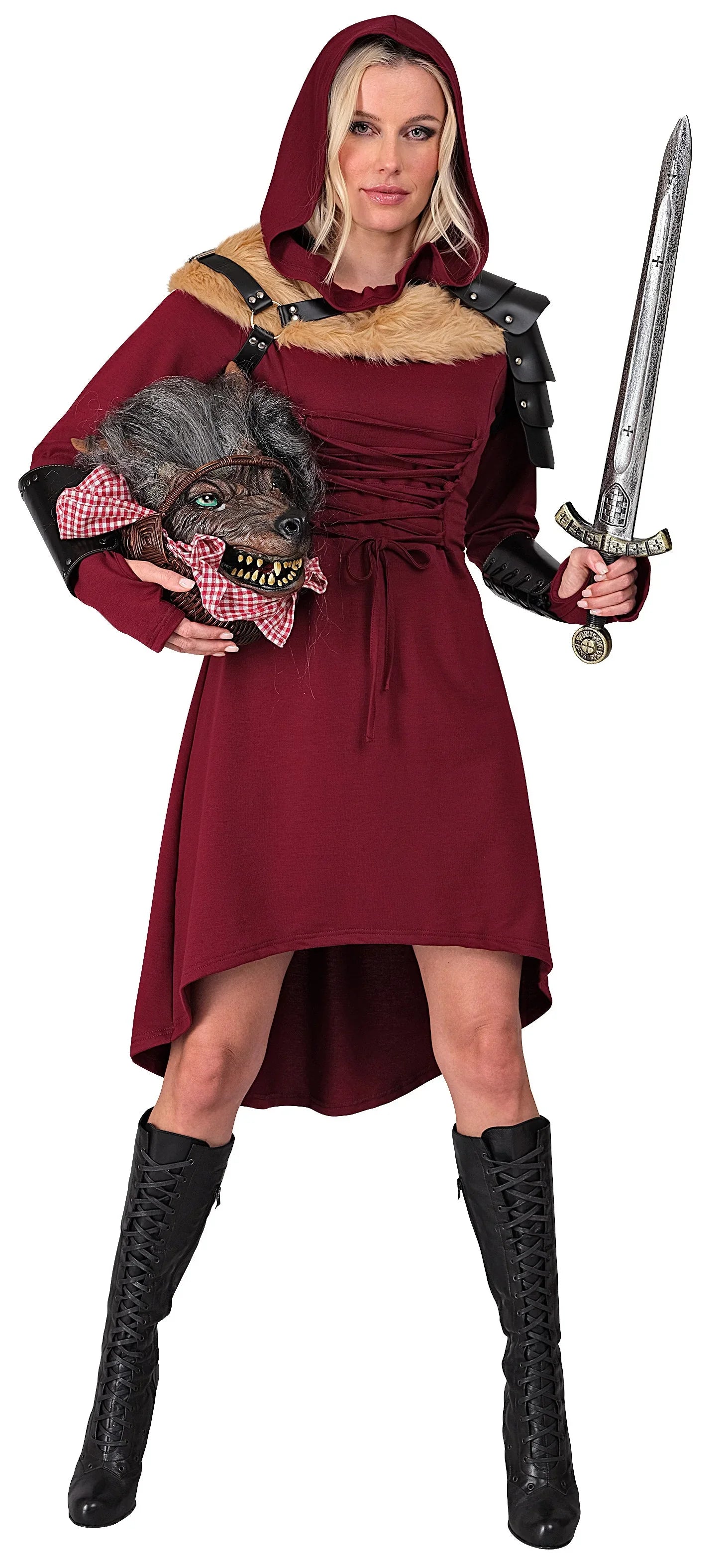 Disfraz Medieval Granate con Capucha para Mujer Medieval Widmann