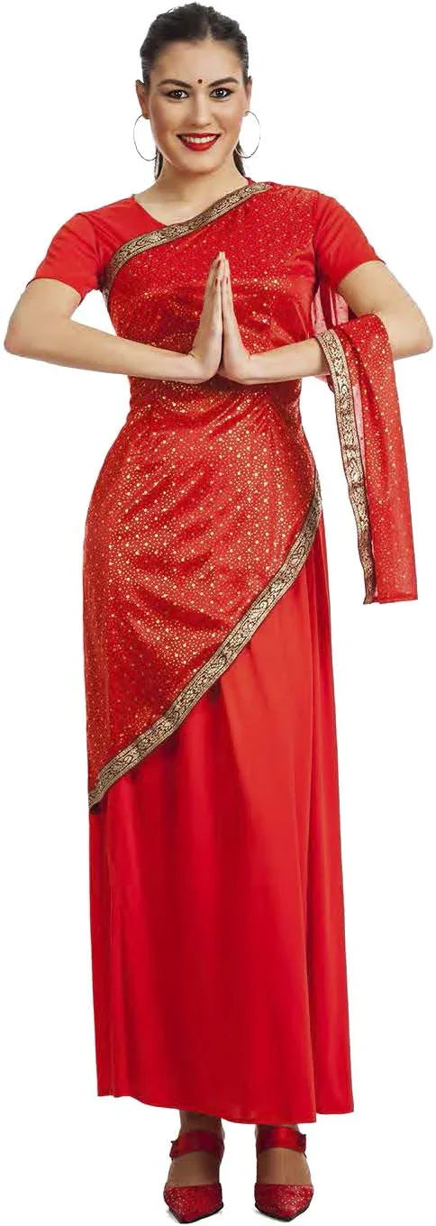 Disfraz de Bollywood Rojo para Mujer Adultos Kimokawaii
