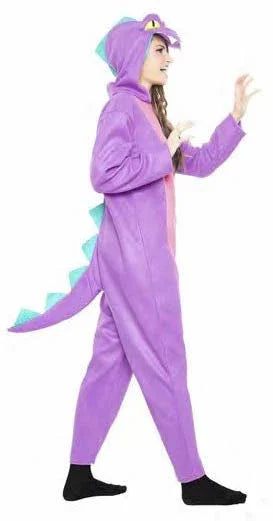 Disfraz de Dragón Morado y Rosa para Adulto Dragón y Dinosaurio Kimokawaii