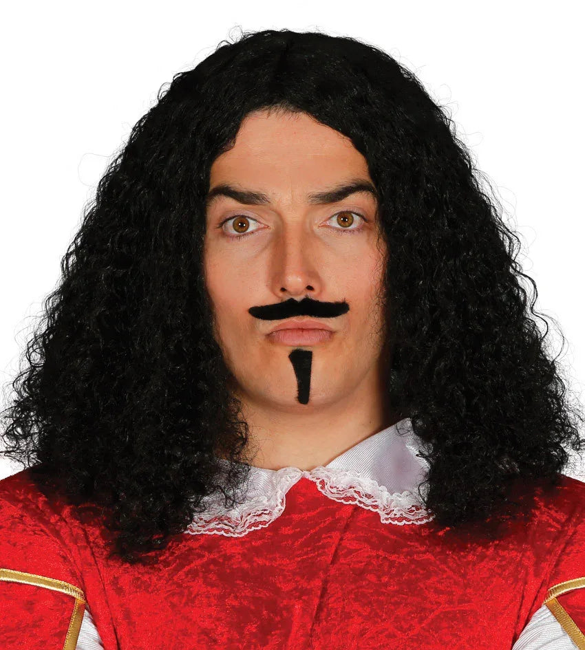 Peluca de Mosquetero con Bigote y Perilla Complementos Mosqueteros Guirca