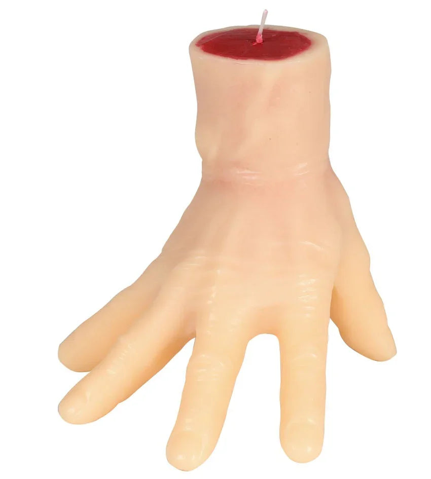 Vela de Mano Amputada con Sangre Decoración Halloween Guirca