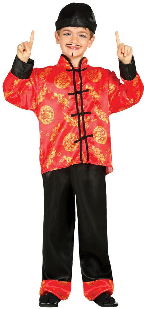 Disfraz de Chino Rojo para Niño Orientales Guirca
