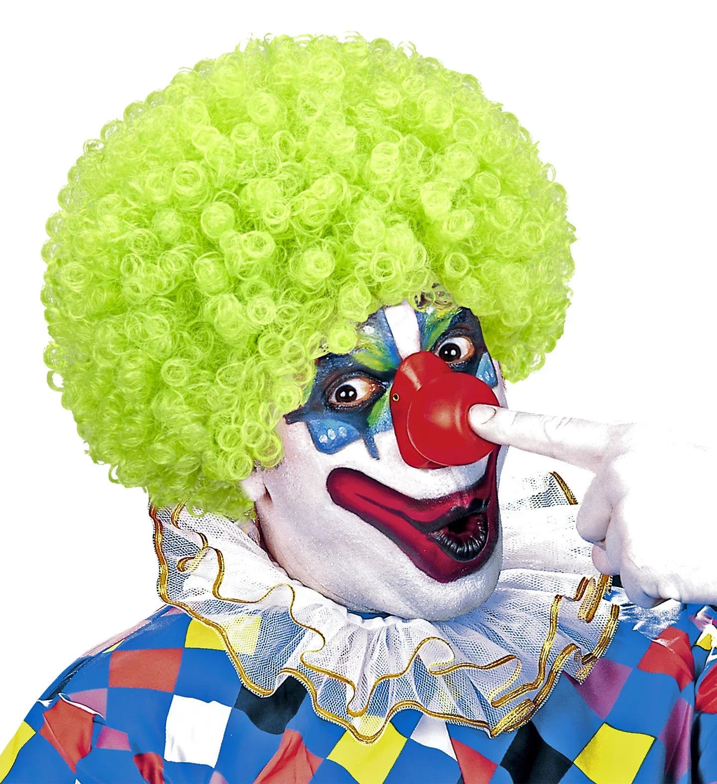 Peluca de Payaso Verde Rizada Complementos Payasos Widmann