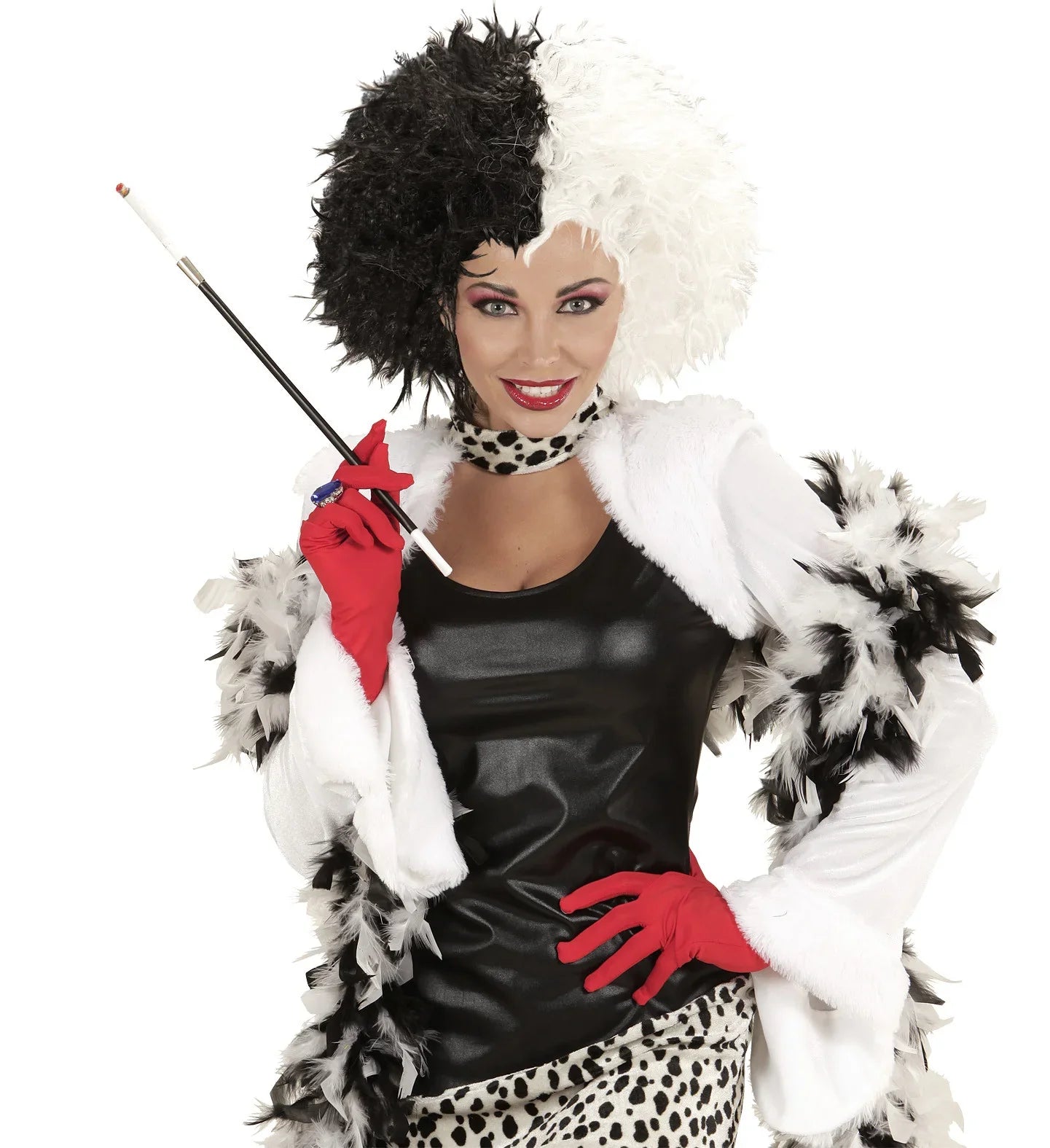 Peluca Bicolor Blanca y Negra 101 Dálmatas Widmann