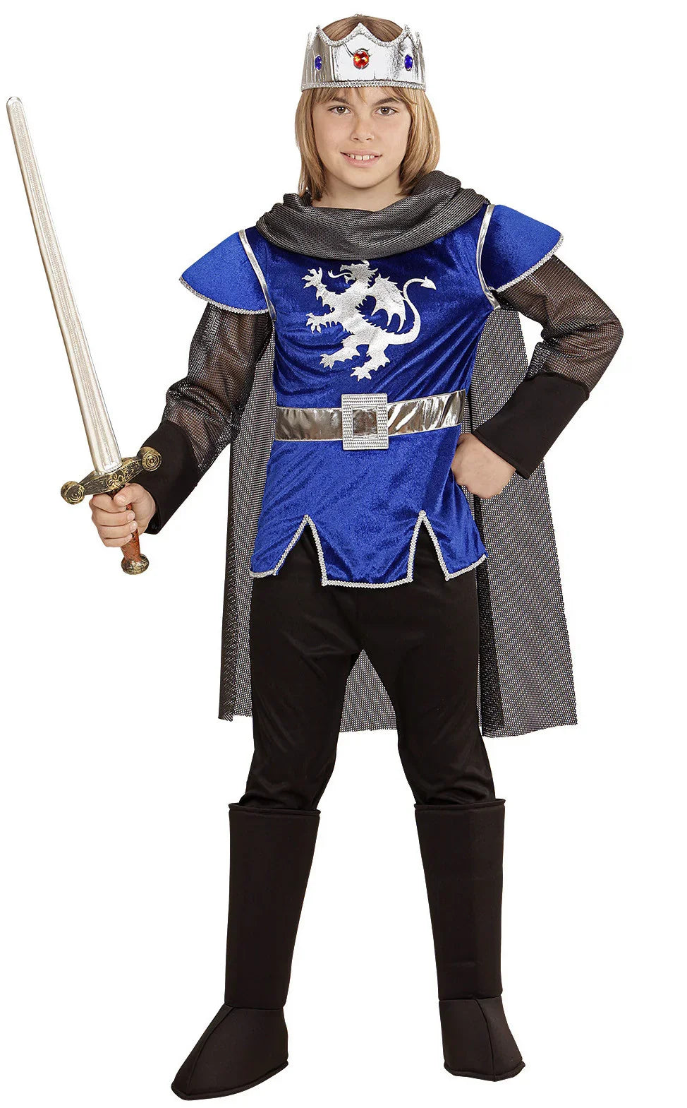 Disfraz de Rey Arturo Azul para Niño Medieval Infantiles Widmann